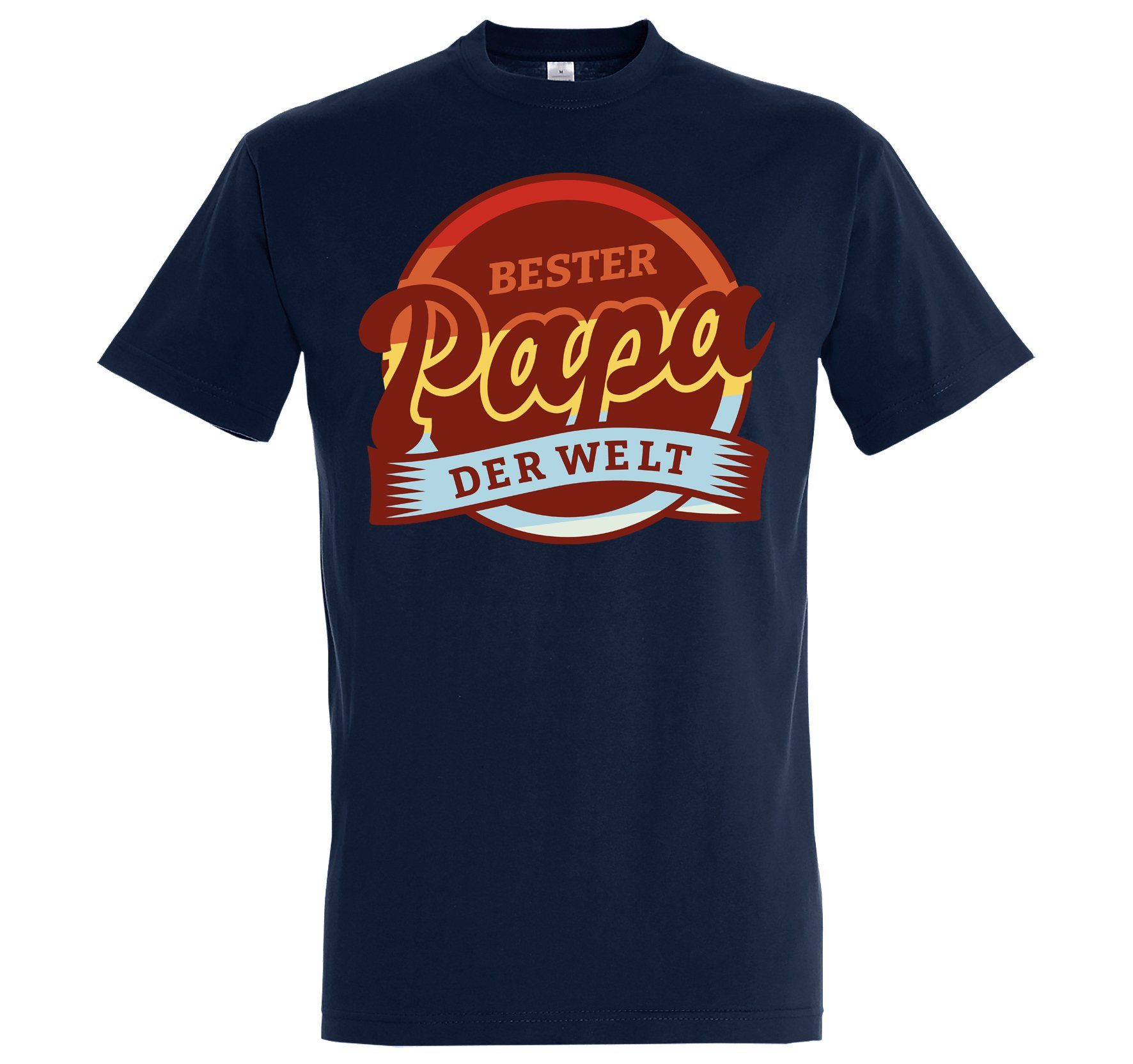 Youth Designz T-Shirt Bester Papa Der Welt Herren T-Shirt mit Trendigem Frontdruck Navy