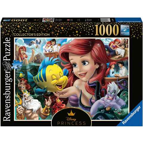 Ravensburger Puzzle Disney PricessArielle, die Meerjungfrau, 1000 Puzzleteile, Made in Germany; FSC® - schützt Wald - weltweit