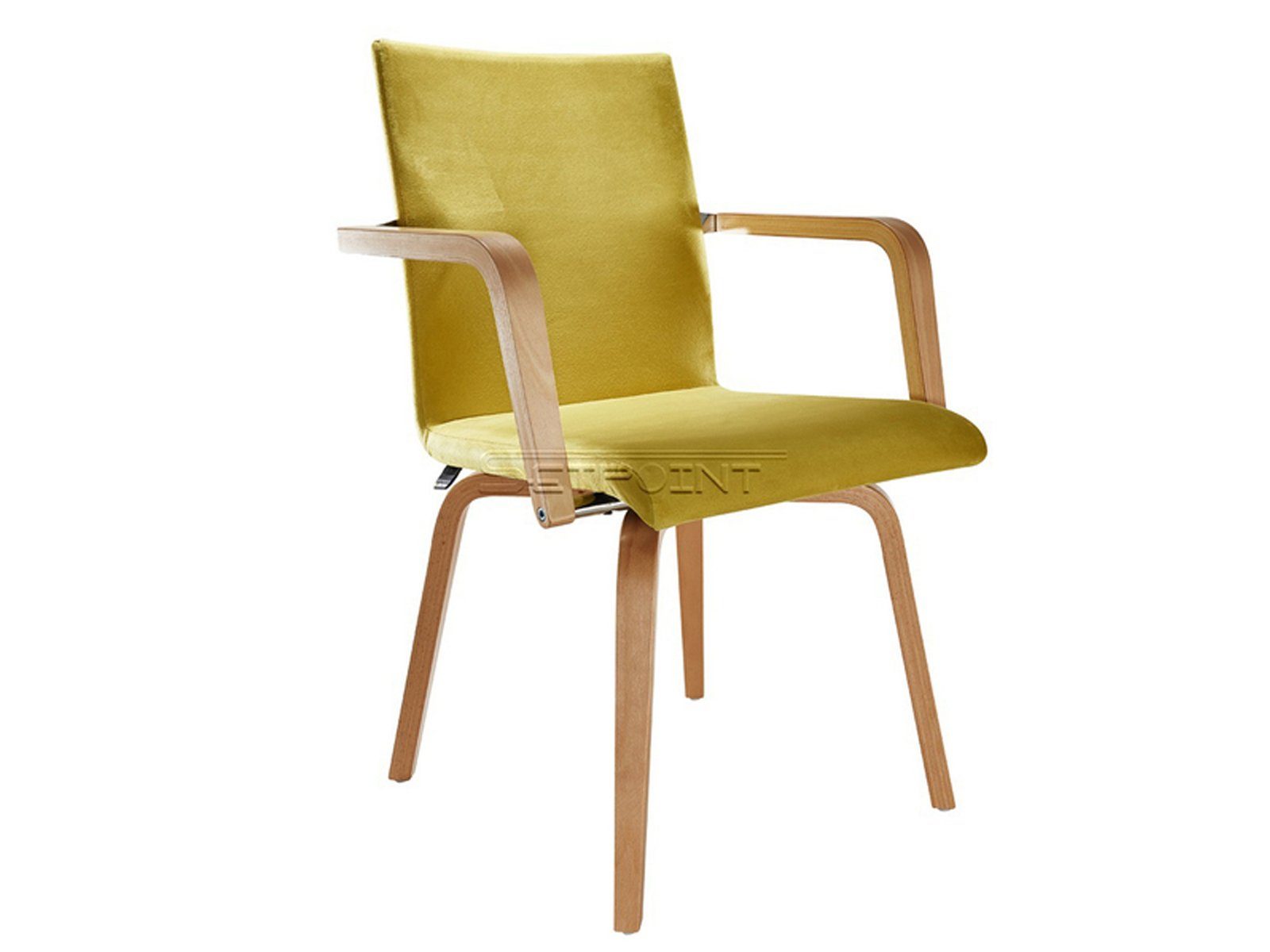 Mauser Sitzkultur Armlehnstuhl, ergonomischer Senioren-stuhl mit Armlehnen, Besucherstuhl Stoff Grün