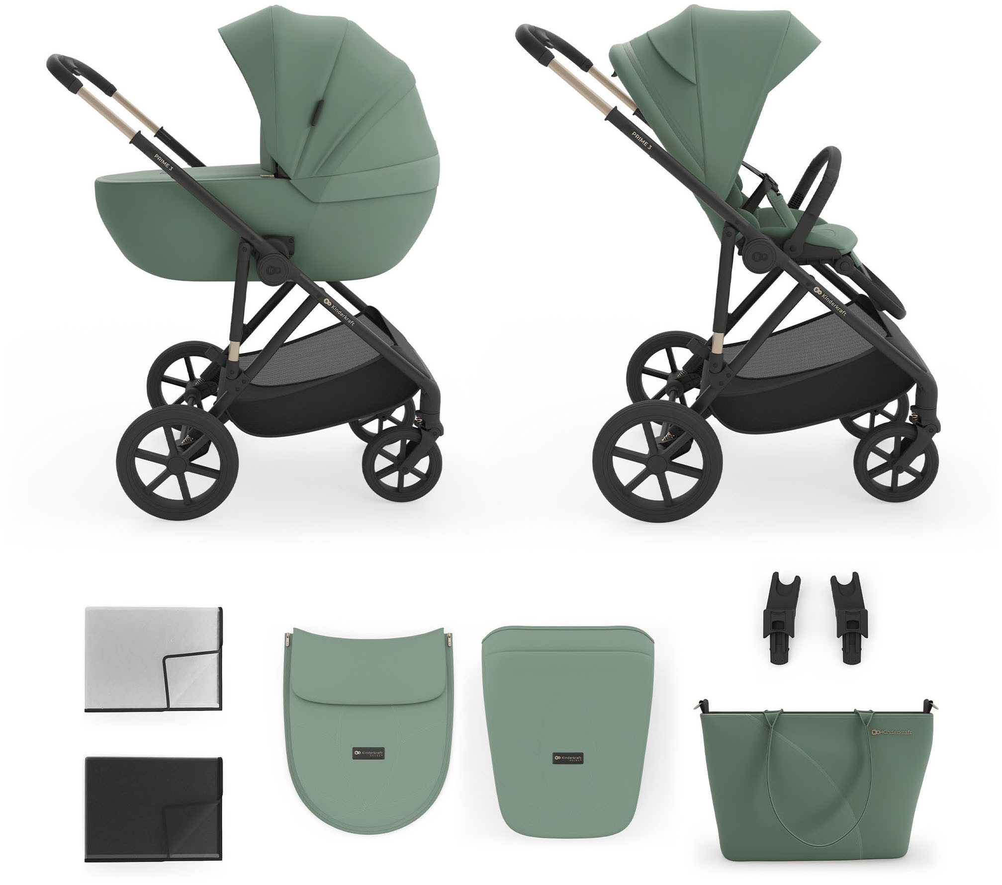 Kinderkraft Kombi-Kinderwagen PRIME 3 2in1, (Set)