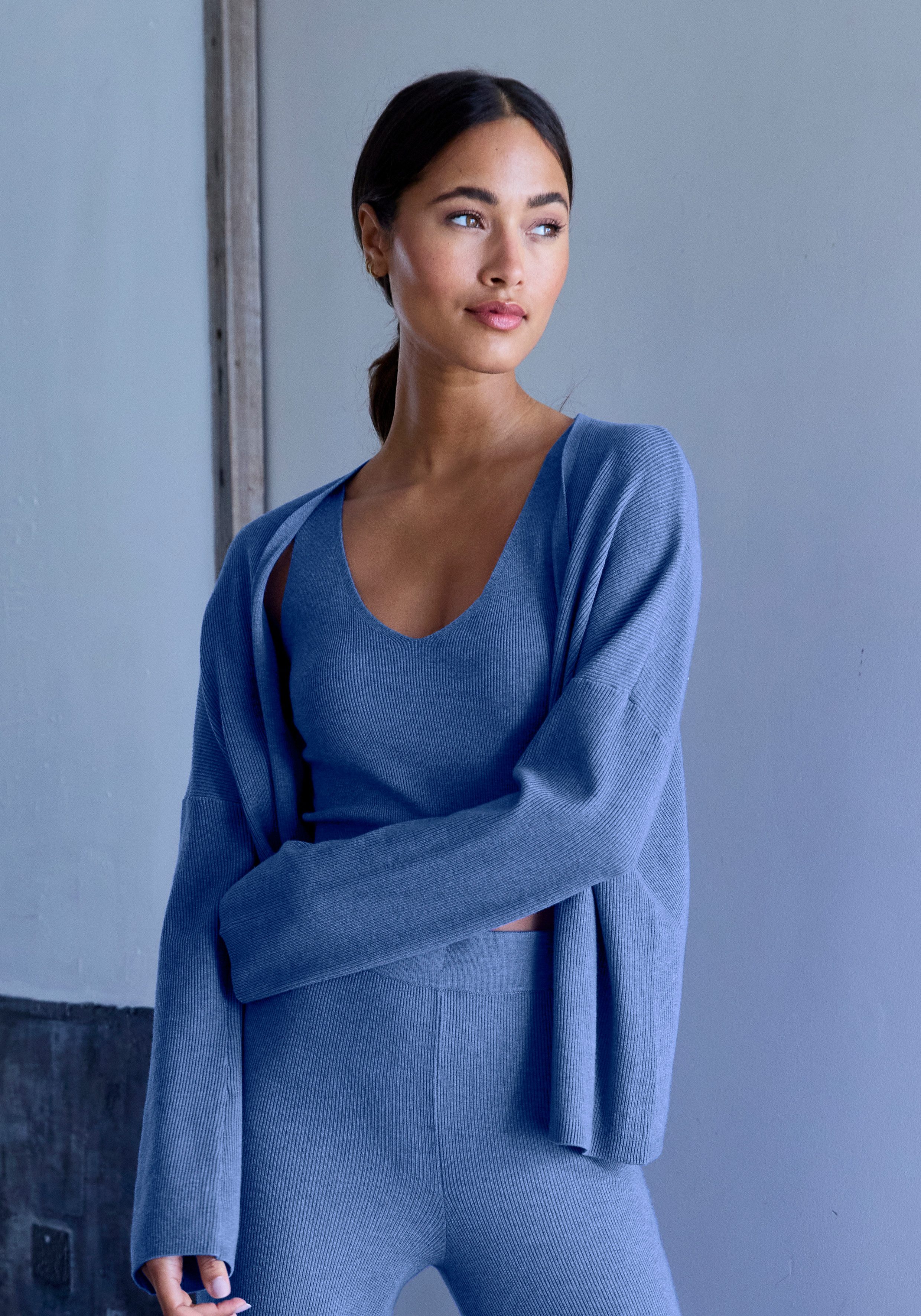Copenhagen Studios Cardigan aus hochwertiger, feiner Rippe, Loungewear