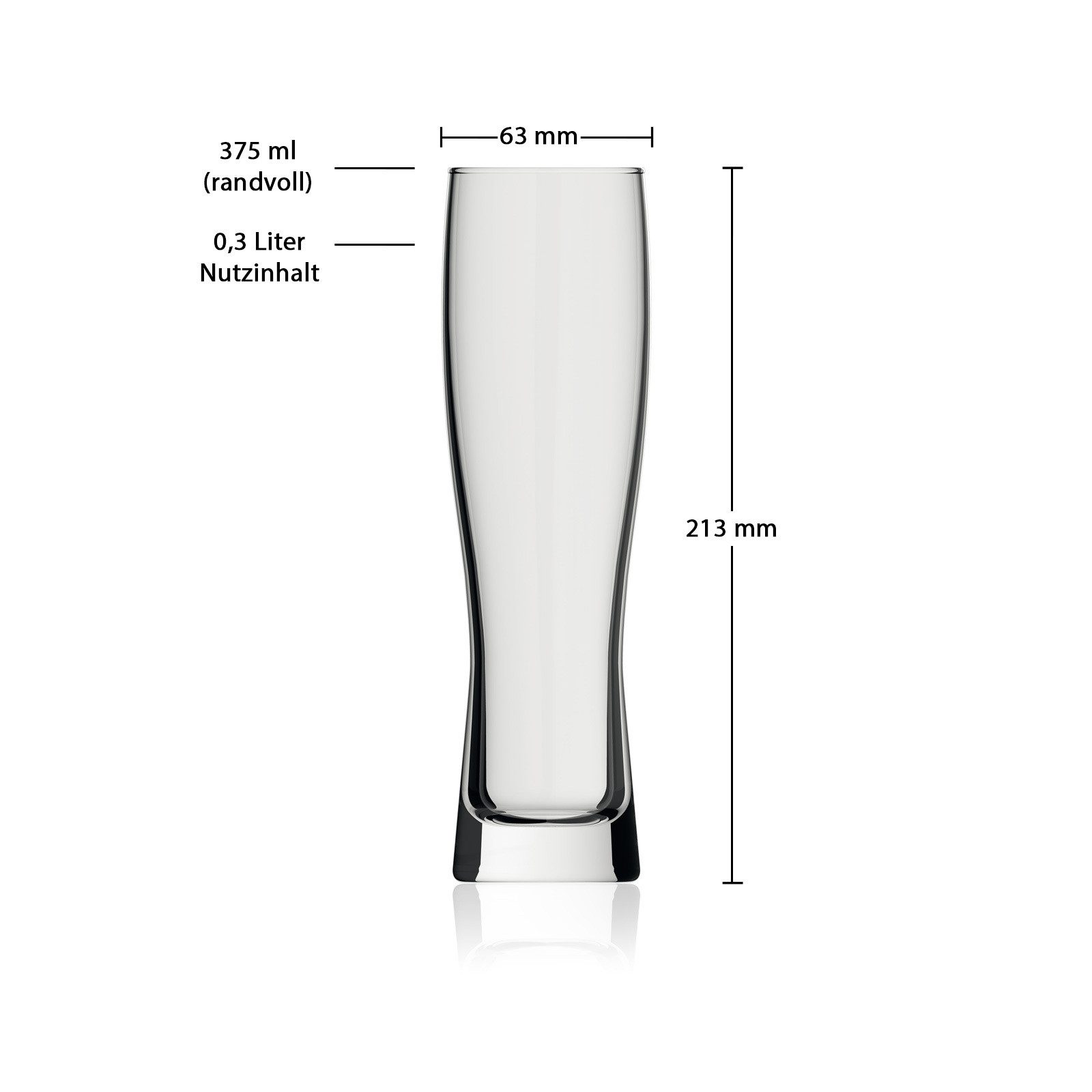 rastal Bierglas Monaco Slim Weizenbiergläser 0,3 l 6er Set, 6-tlg., Glas