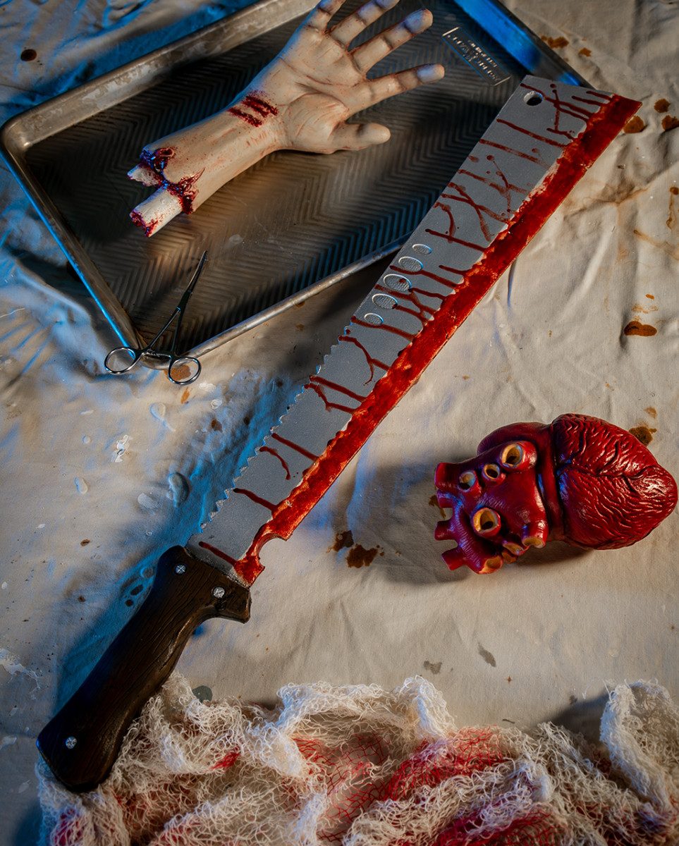 Horror-Shop Blaster Blutige Redneck Machete als Spielzeugwaffe & Kostü
