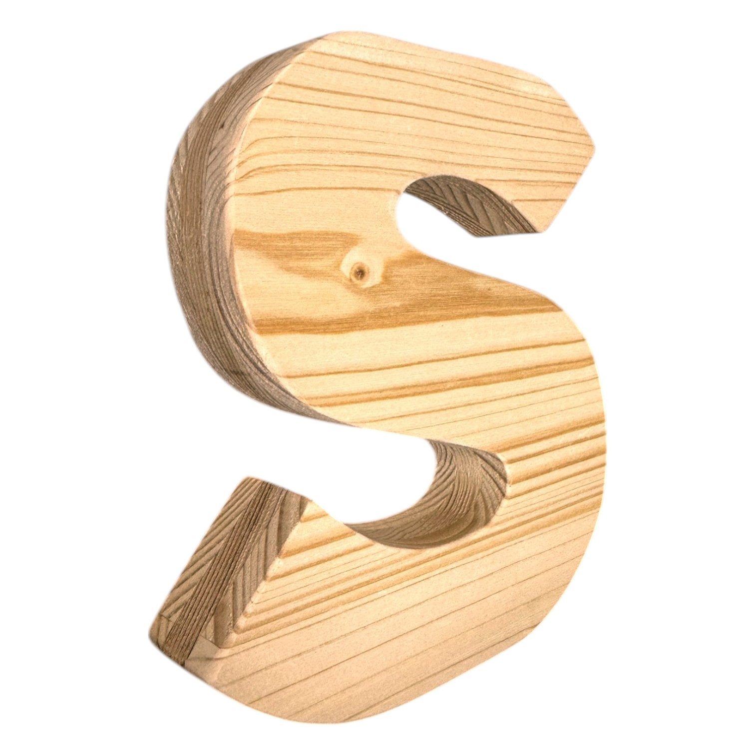 Zayno Deko-Buchstaben Holzbuchstabe "S" aus massivem Fichtenholz (Packung, 1 St., Fördert das Kennenlernen des Alphabetes), in liebevoller Handarbeit aus hochwertigem Fichtenholz gefertigt.