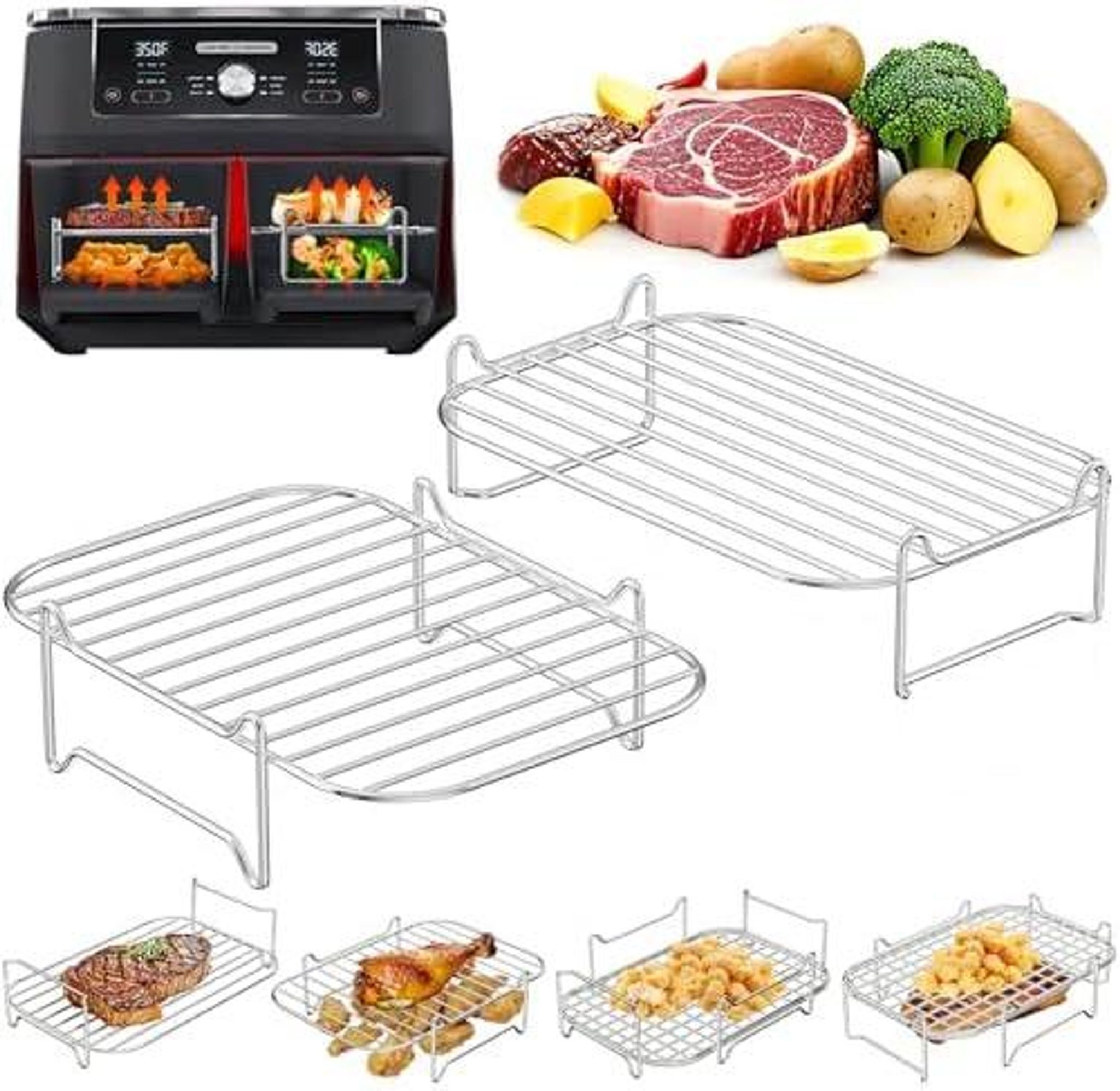 FELIXLEO Backpapier Kompatibel mit Russell Hobbs und weiteren Doppelkammer Airfryern