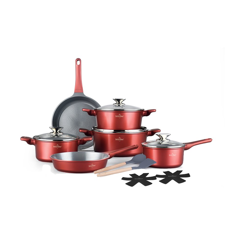 Swiss-Haus Topf-Set Swiss Haus® Induktions-Kochgeschirr-Set – 14-teiliges Set Bordeaux