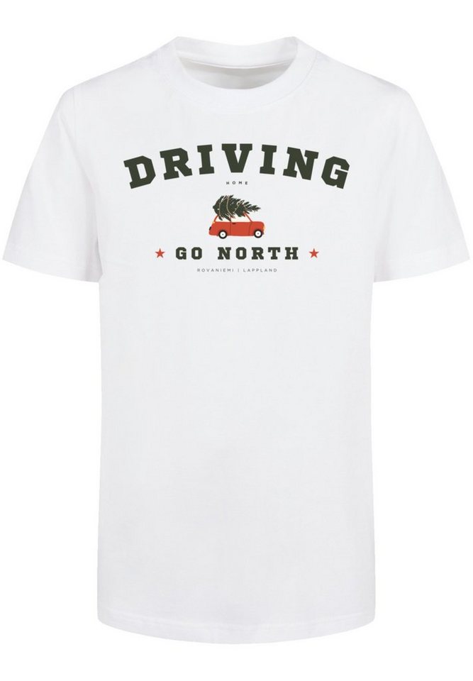 F4NT4STIC T-Shirt Driving Home Weihnachten Weihnachten, Geschenk, Logo,  Regular Fit und mit gerippten Rundhalsausschnitt