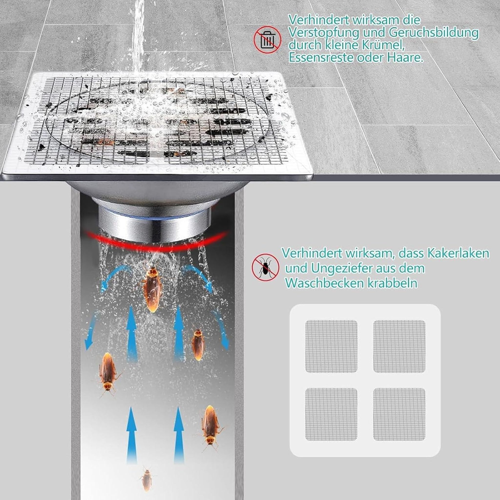 FELIXLEO Abflusssieb Abflusssieb Dusche Haarfänger 120 Stück Einweg, (1-St) – Bild 4 von 5