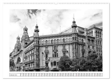 CALVENDO Wandkalender Barcelona Photografien in Schwarz / Weiß (Premium, hochwertiger DIN A2 Wandkalender 2023, Kunstdruck in Hochglanz)