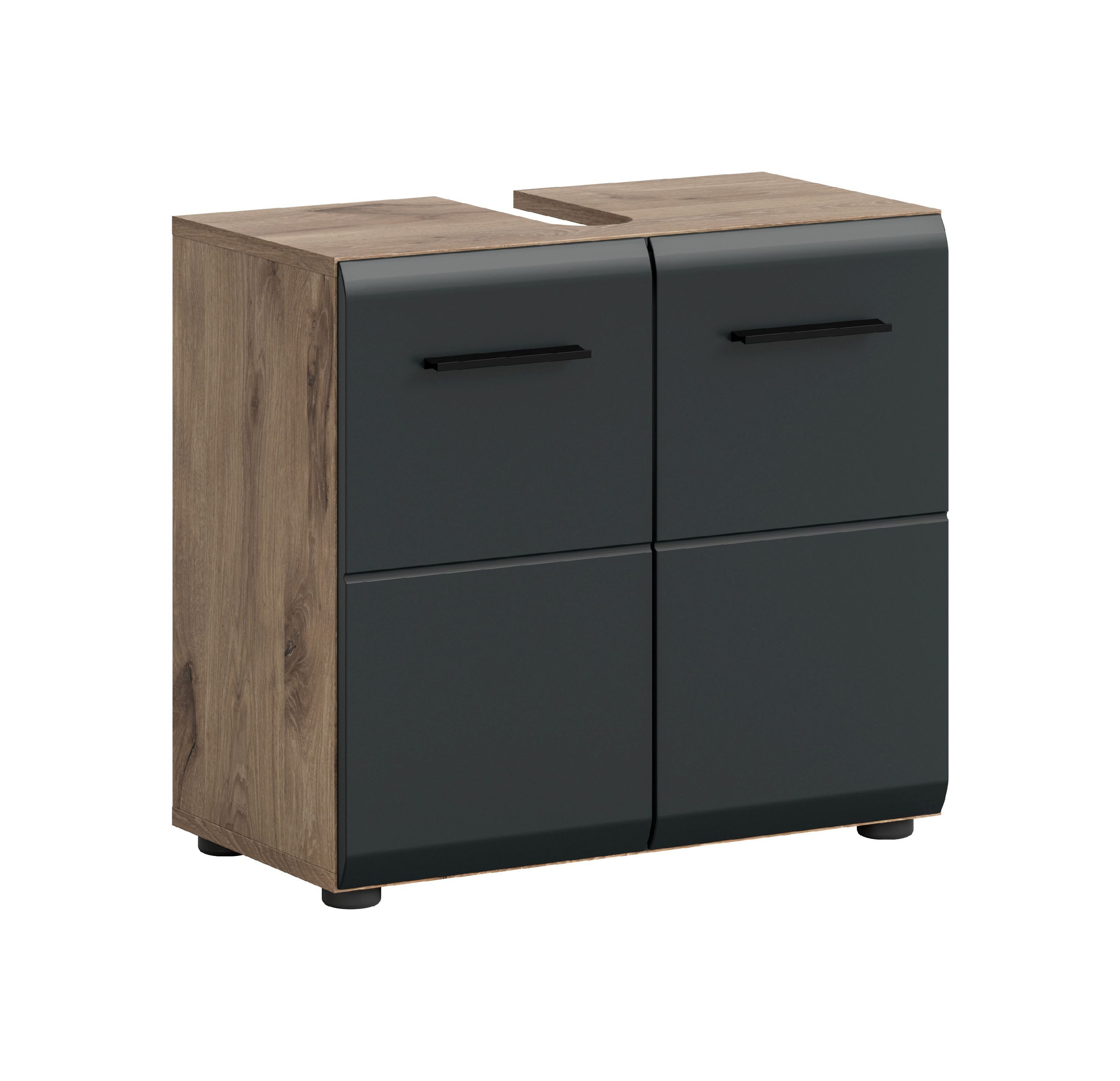 xonox.home Waschbeckenunterschrank Nox Oak Nachbildung Melamin beschichtet modern 60x54x30 cm