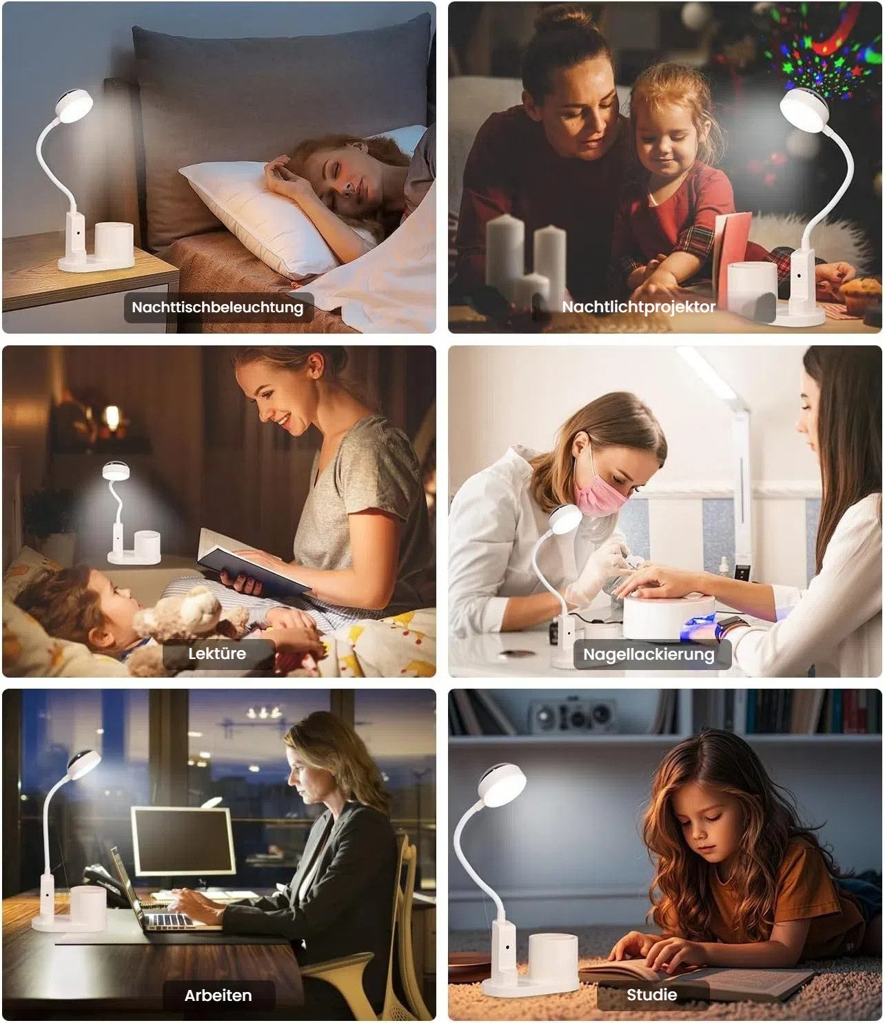 LEAZZLE Schreibtischlampe Multifunktionale Tischlampe mit Stifthalter günstig online kaufen