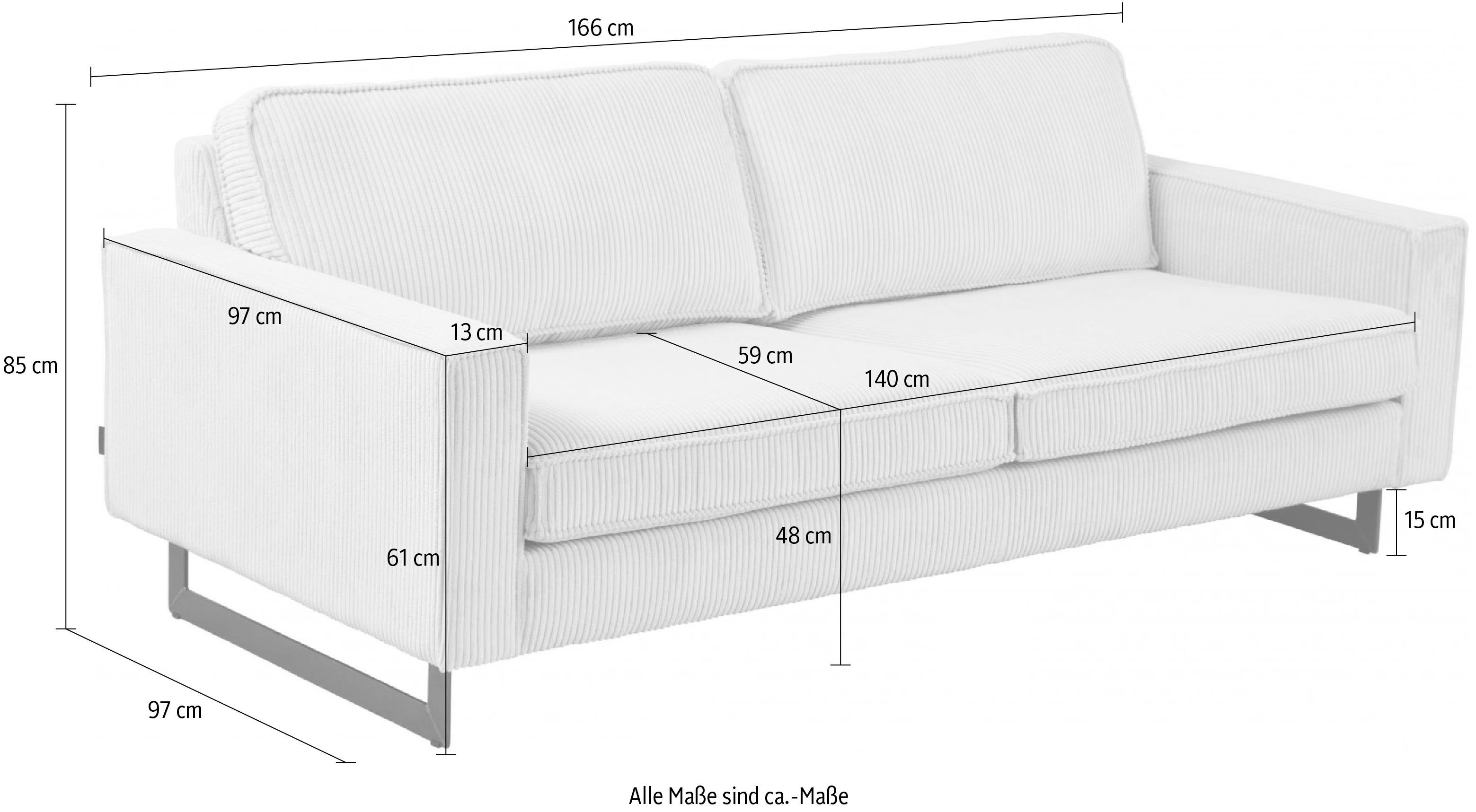 Places auch Metallfüßen Pinto, Style Cord 2-Sitzer erhältlich in und Bezug mit Keder, of