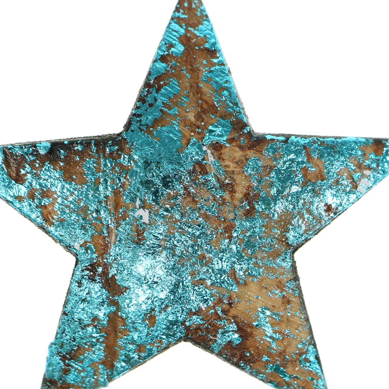 Viana Weihnachtsmann 50er Set Kokos Stern Blau 5cm - Exotische Kokosnussschale, 50 Stück