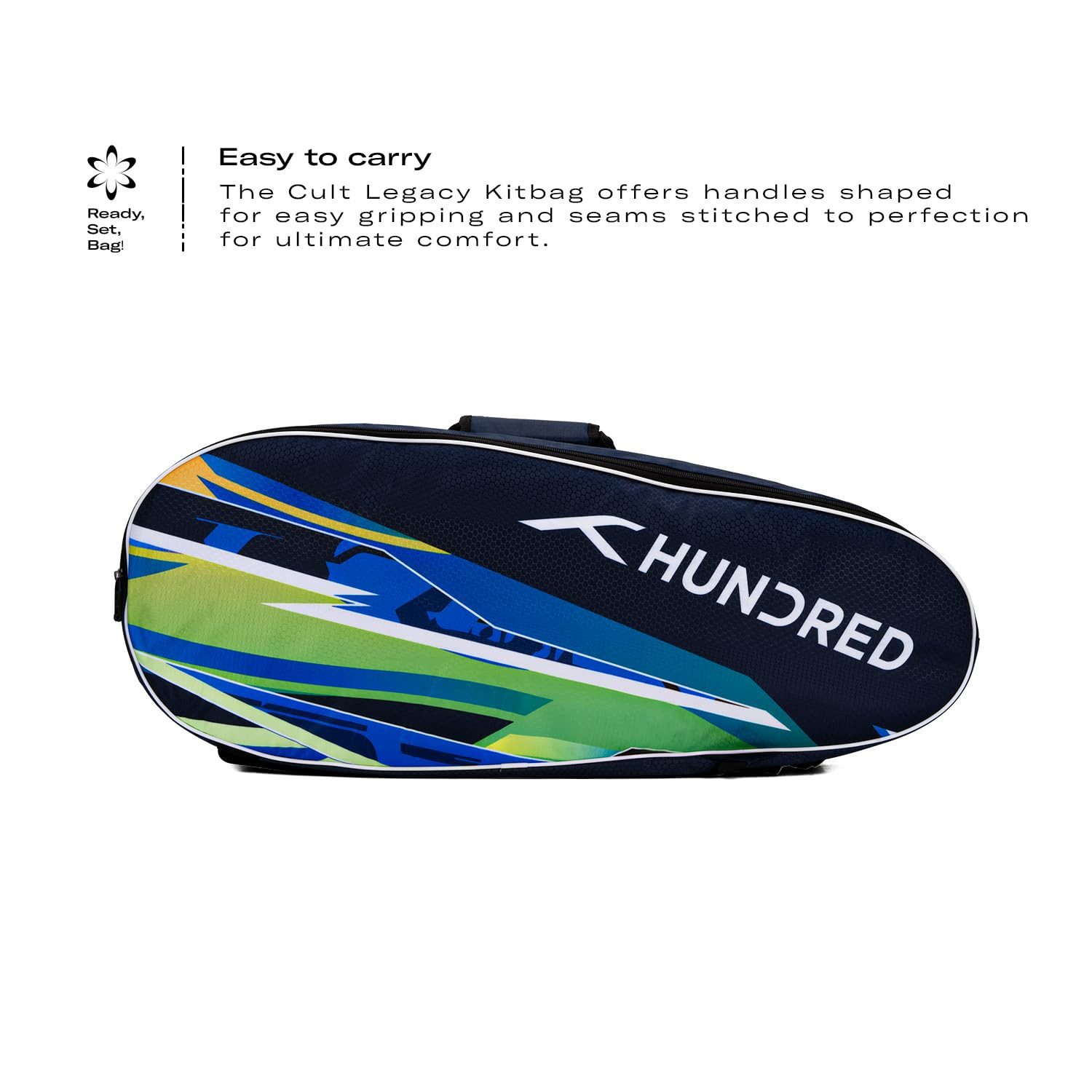 hundred Sporttasche Debut Kit Bag for badminton and tennis racket Double Compartment with side pouch Zippered front pocket Einfacher Tragegriff ReiBverschlusstasche vorne