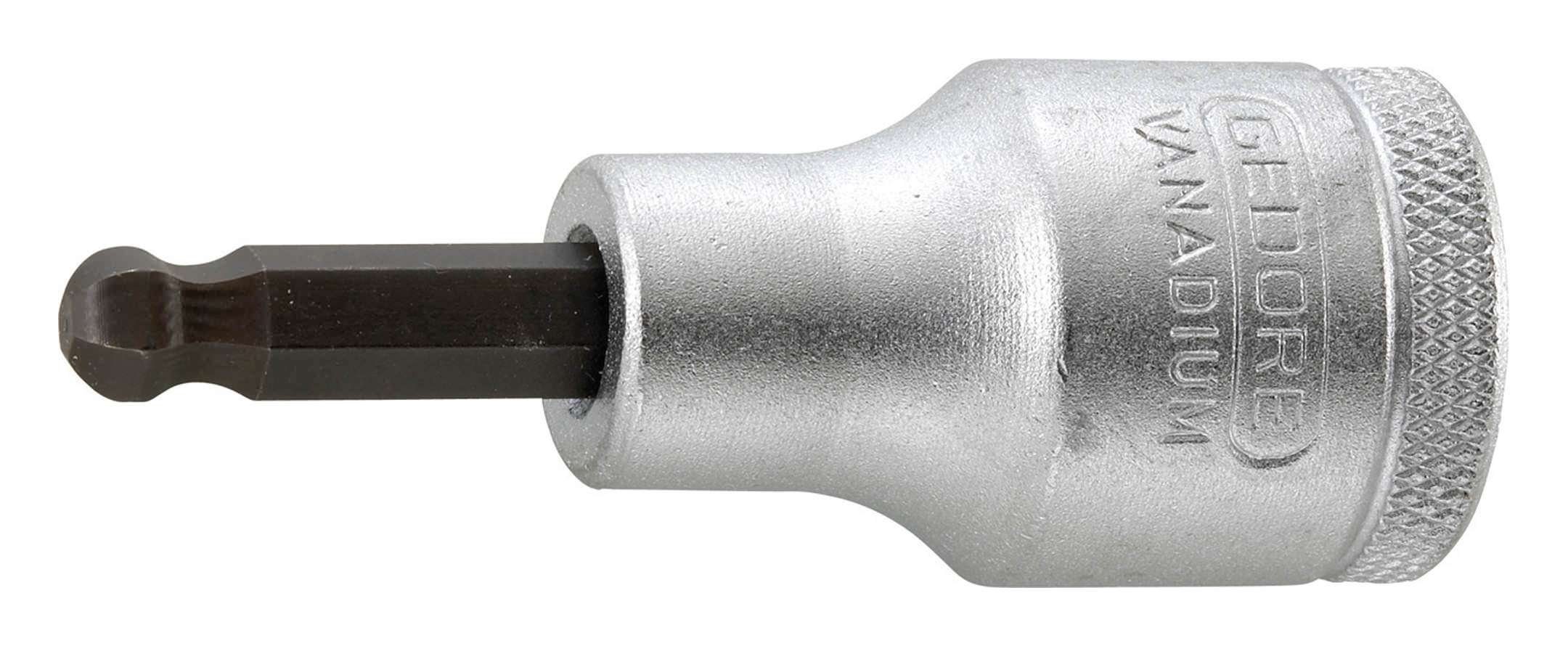 Gedore Steckschlüssel, Schraubendreher-Einsatz 1/2" Größe 8 x 60 mm Innensechskant Kugelkopf