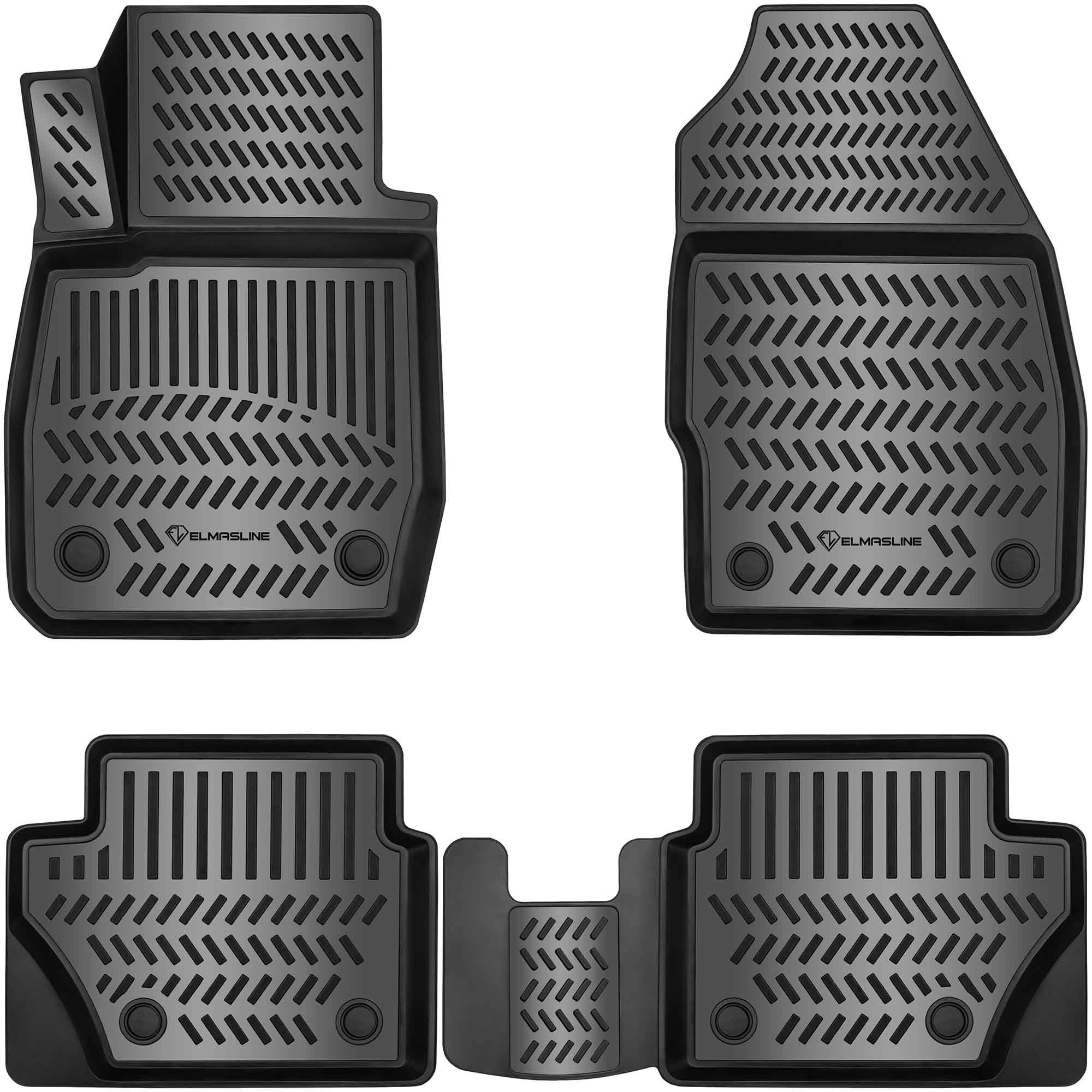 ELMASLINE Auto-Fußmatten Gummi (4 St), für FORD FIESTA 7 (2008-2017) - 3D Gummimatten mit extra hohem Rand für mehr Schutz - Passend für Baujahre: , 2008 - 2017