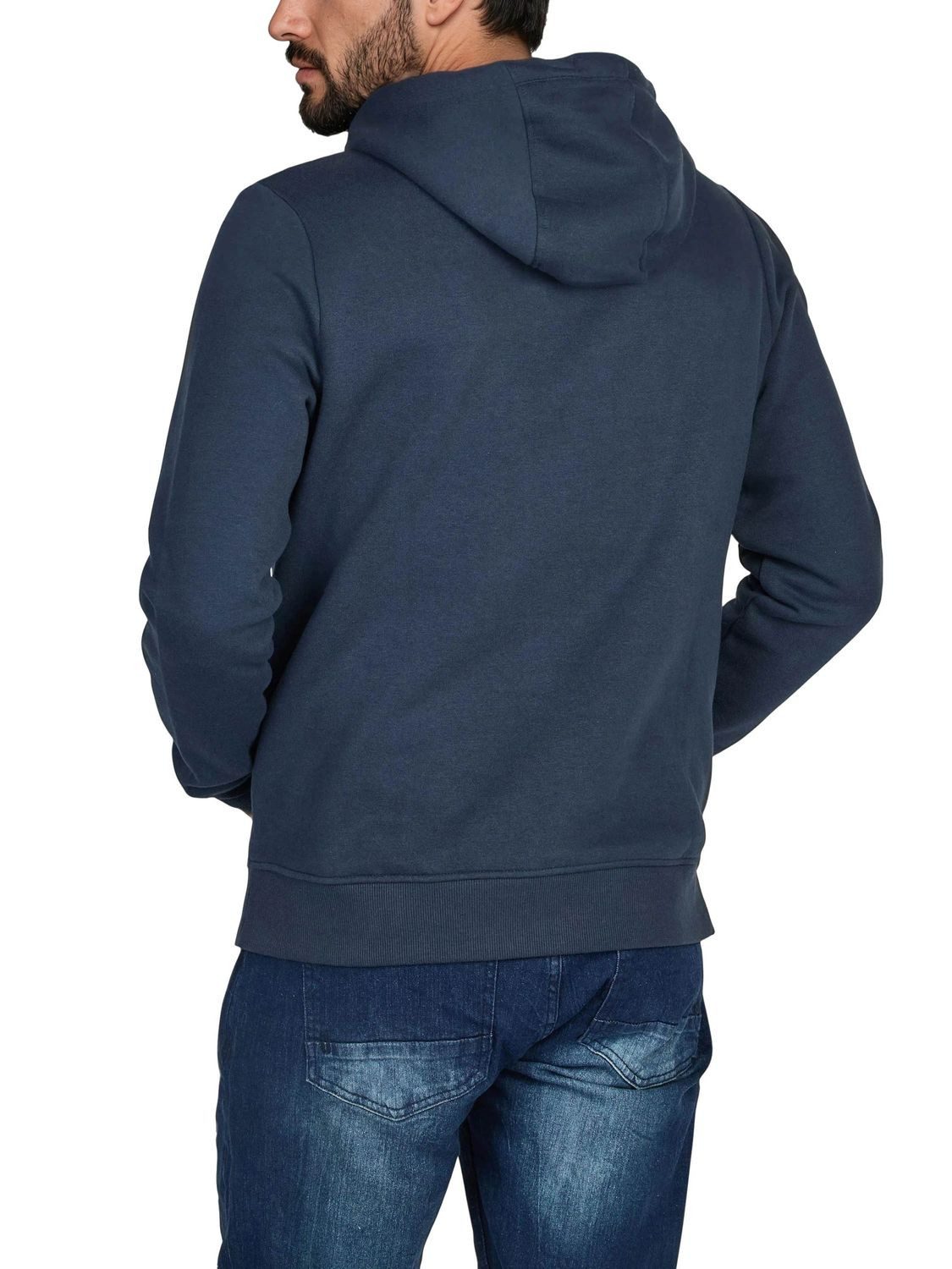 riverso Kapuzenpullover Herren Hoodie RIVSandro Regular Fit Longsleeve Sweatshirt mit Cross-Over-Kragen und Kängurutasche