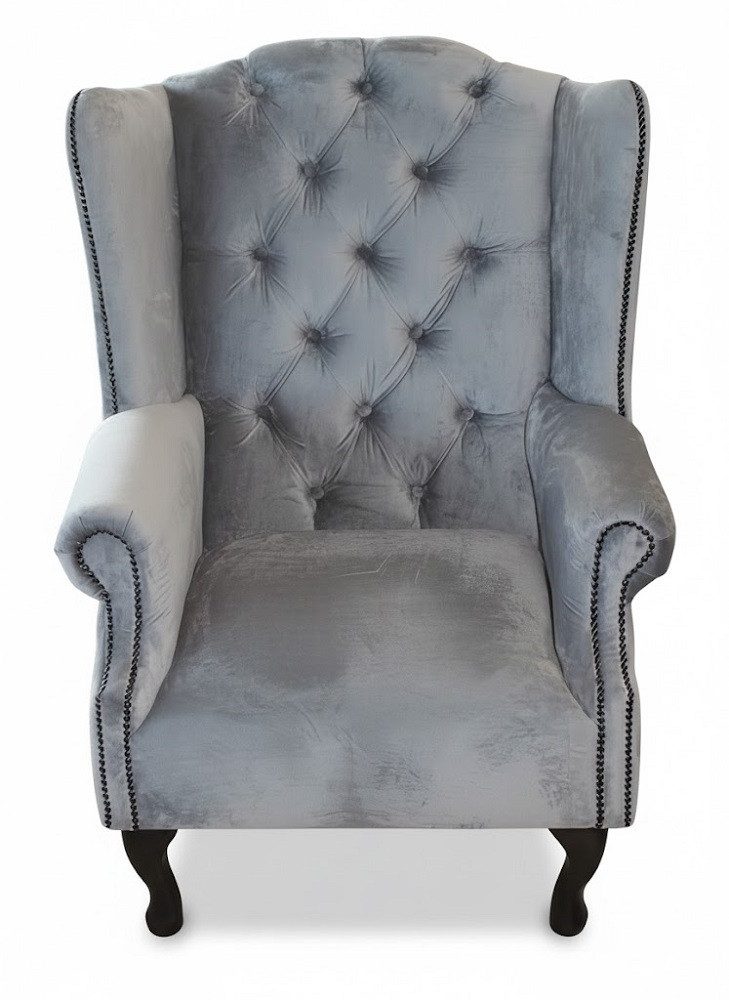 JVmoebel Chesterfield-Sessel Stoff-Ohrensessel im Chesterfield-Stil mit elegantem Design (1-St), Made in Europa