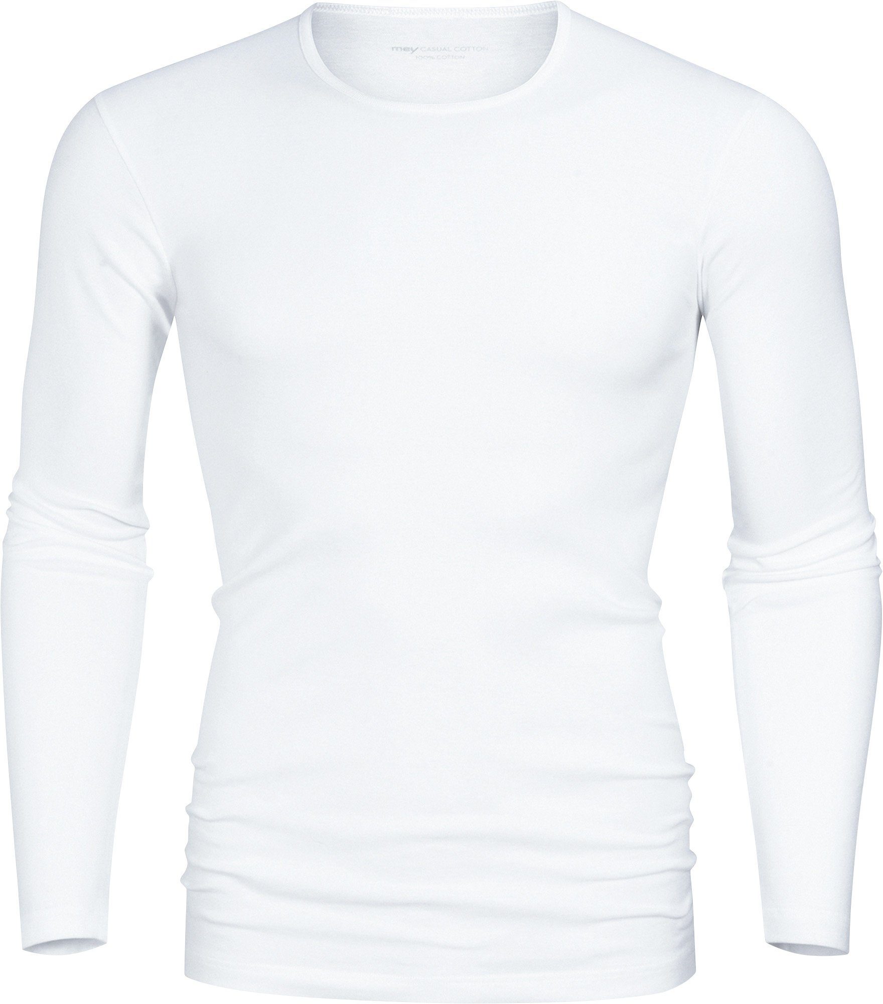 Mey Unterhemd Herren-Unterhemd, langarm "Casual Cotton" Feinripp Uni günstig online kaufen