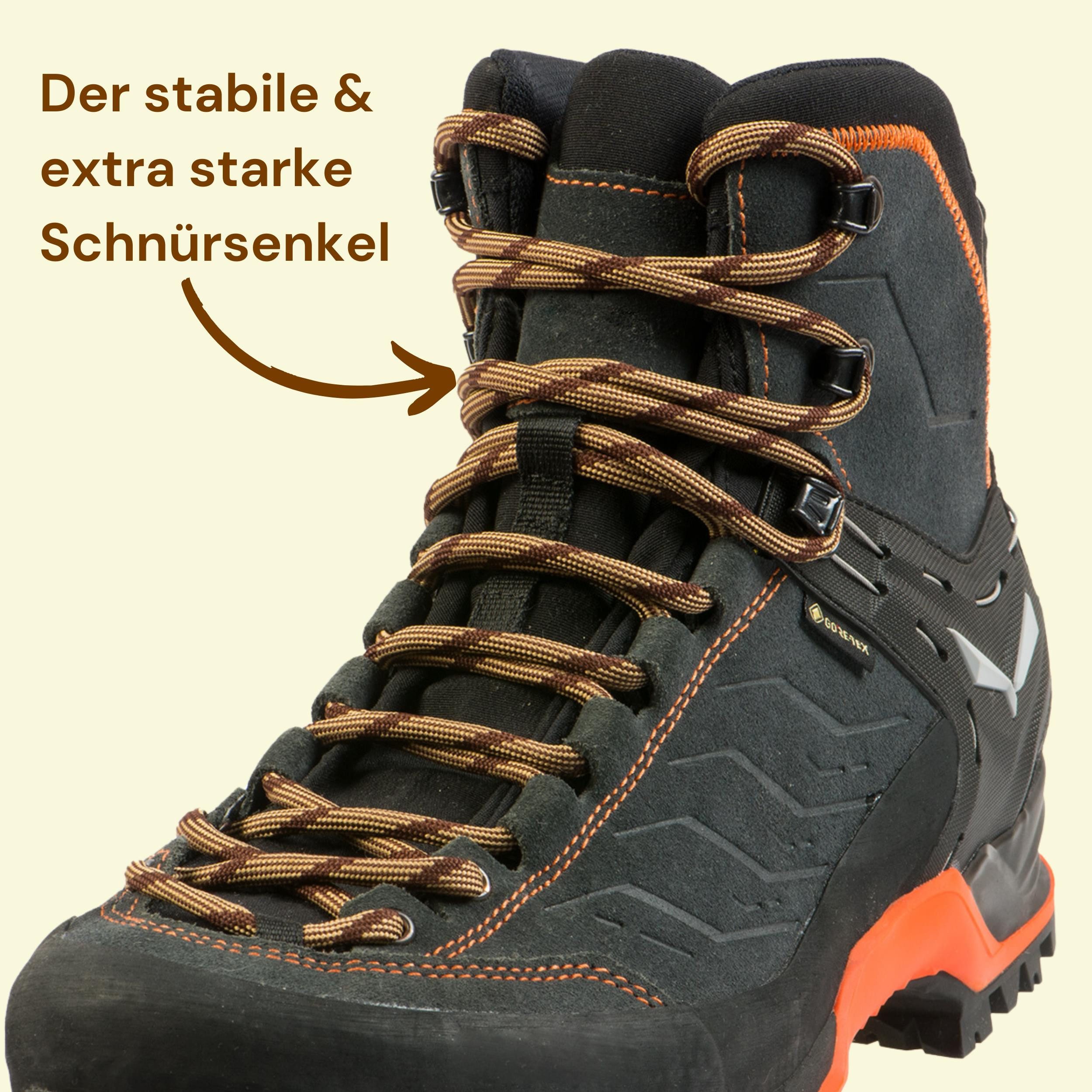 Mount Swiss Schnürsenkel Rundsenkel für Trekking- und Arbeitsschuhe, ø 5 mm, Länge 70 - 220 cm