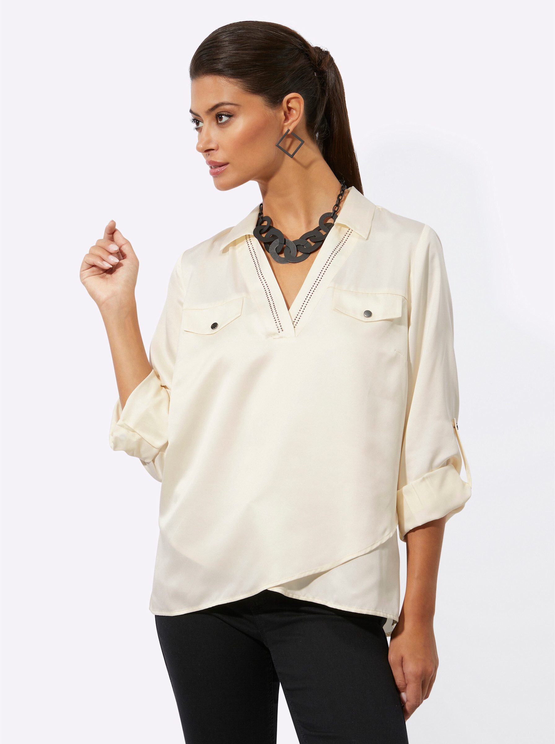 Klassische Bluse Satinbluse
