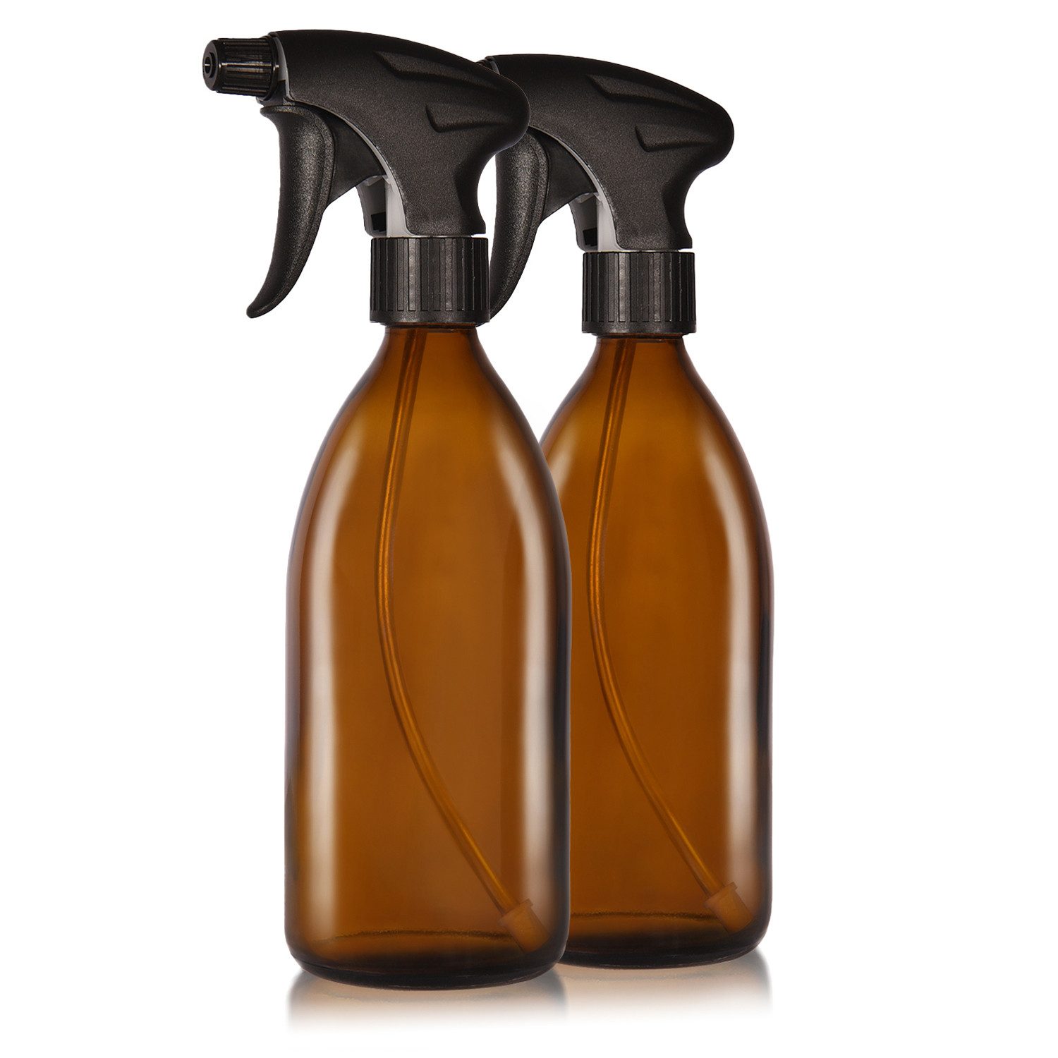 Oputec Sprühflasche 2 x 500ml Sprühflaschen aus Glas zum Befüllen für Pflanzen und Haare
