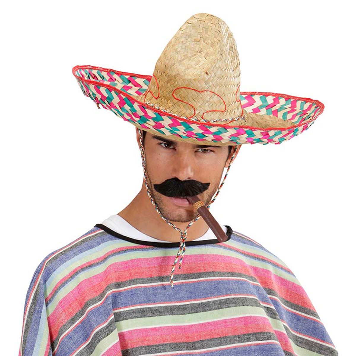 Widmann S.r.l. Kostüm Sombrero Ø 52cm, Natur Bunt