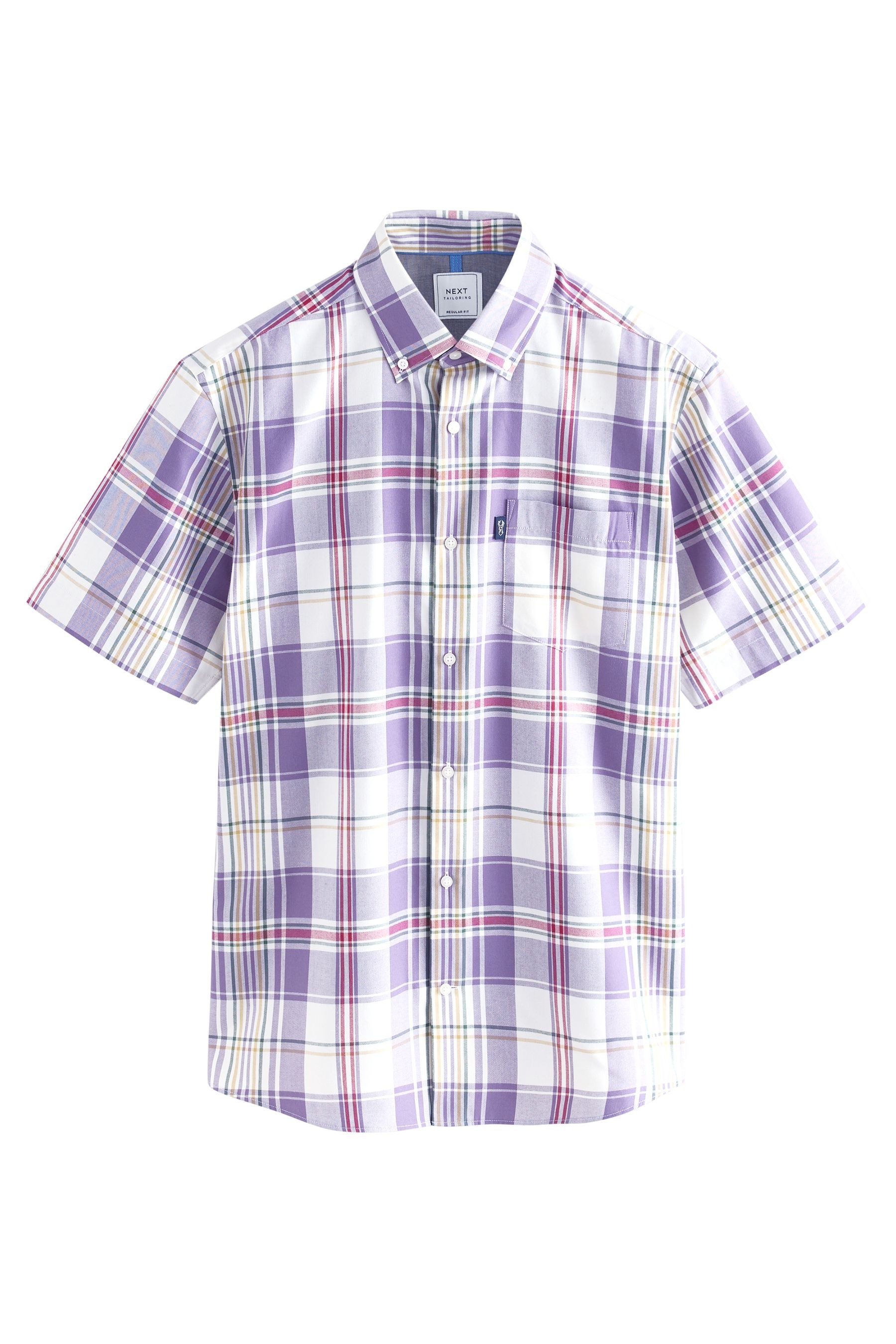 Next Kurzarmhemd Pflegeleichtes Button-Down-Oxfordhemd, Regular-Fit (1-tlg) günstig online kaufen