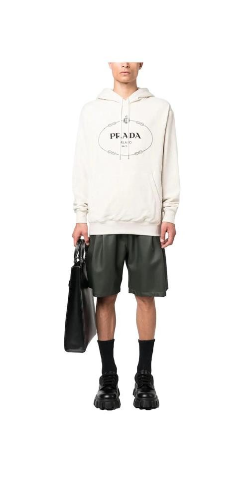 PRADA Rundhalspullover Prada Hoodie mit Logo-Print günstig online kaufen