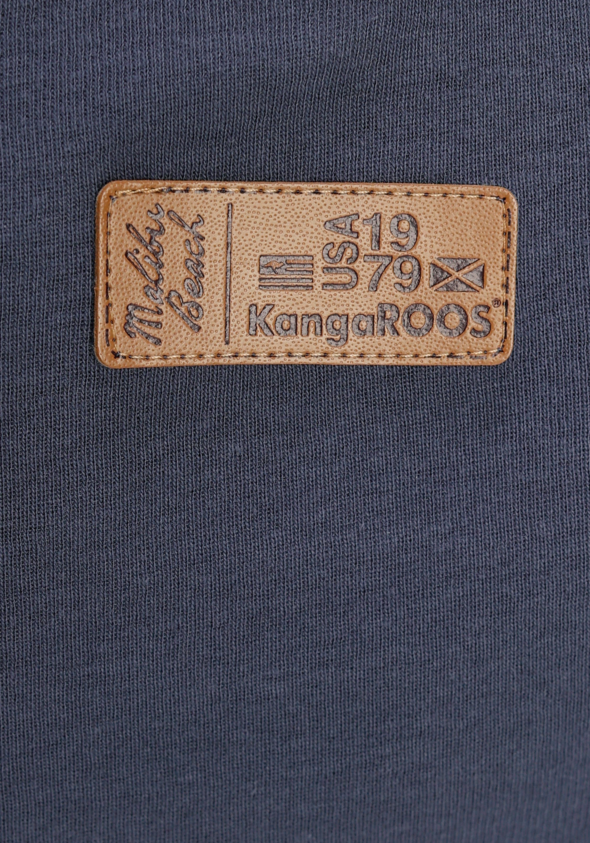 KangaROOS Langarmshirt Ärmel blau mit turn-up fixierbaren
