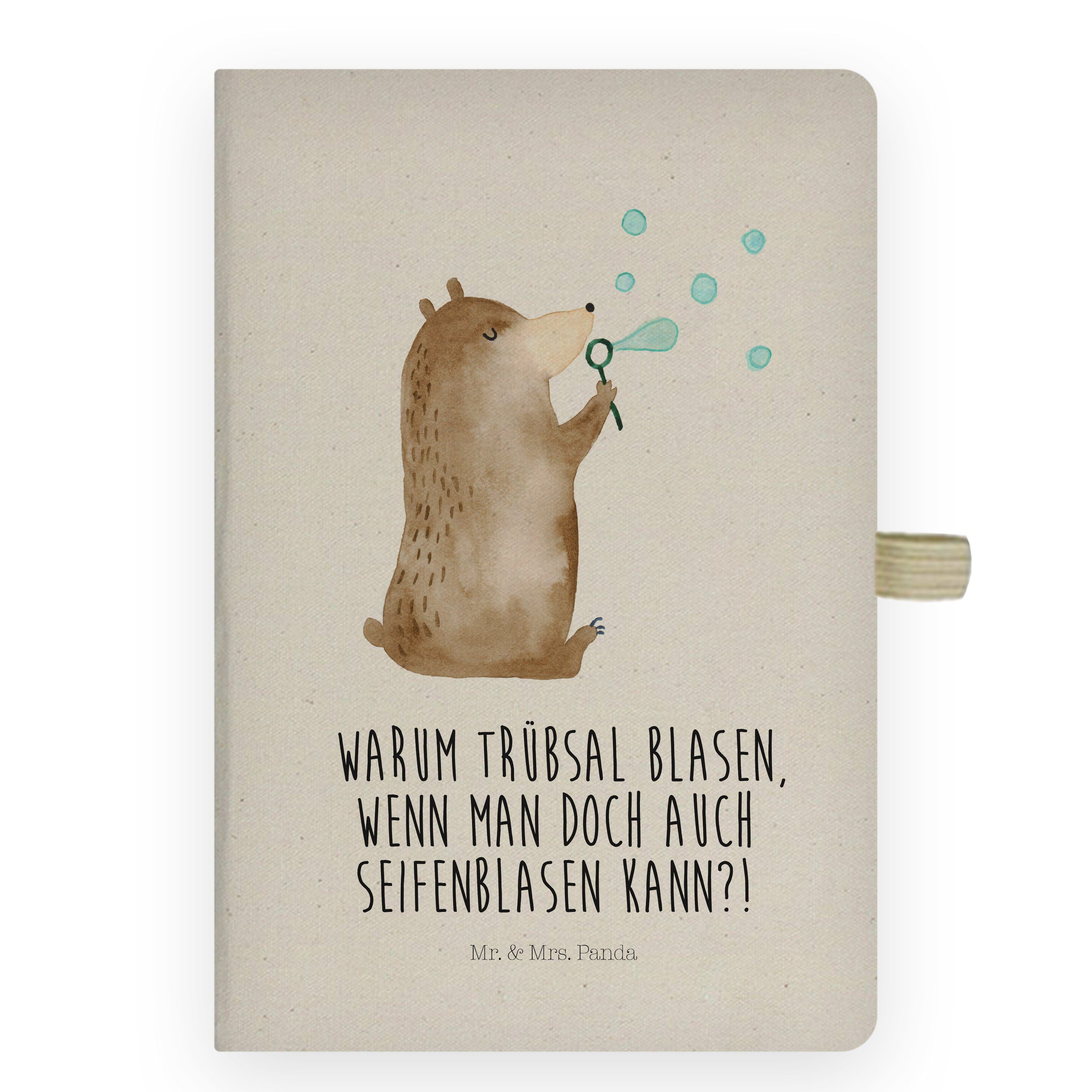 Mr. & Mrs. Panda Notizbuch Bär Seifenblasen - Transparent - Geschenk, Seifenblasen Bär Lustig Se Mr. & Mrs. Panda