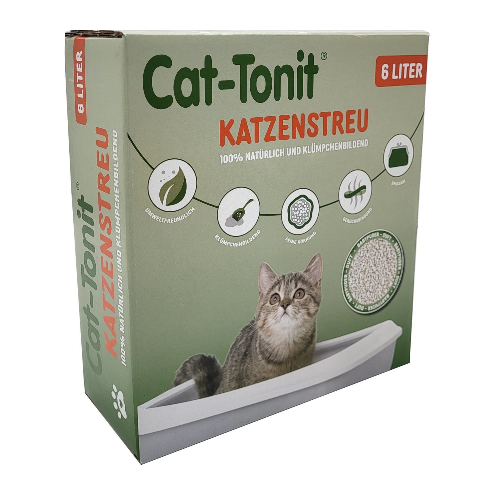 BURI Katzenstreu Katzenstreu 6L (5,2kg) duftend Klumpstreu Haustierstreu Einstreu Streu