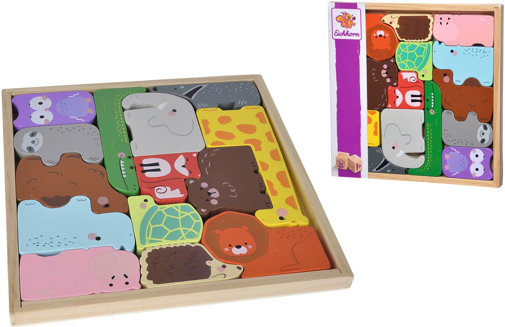 Eichhorn Lernspielzeug Holzspielzeug, in Tierset Holzbox