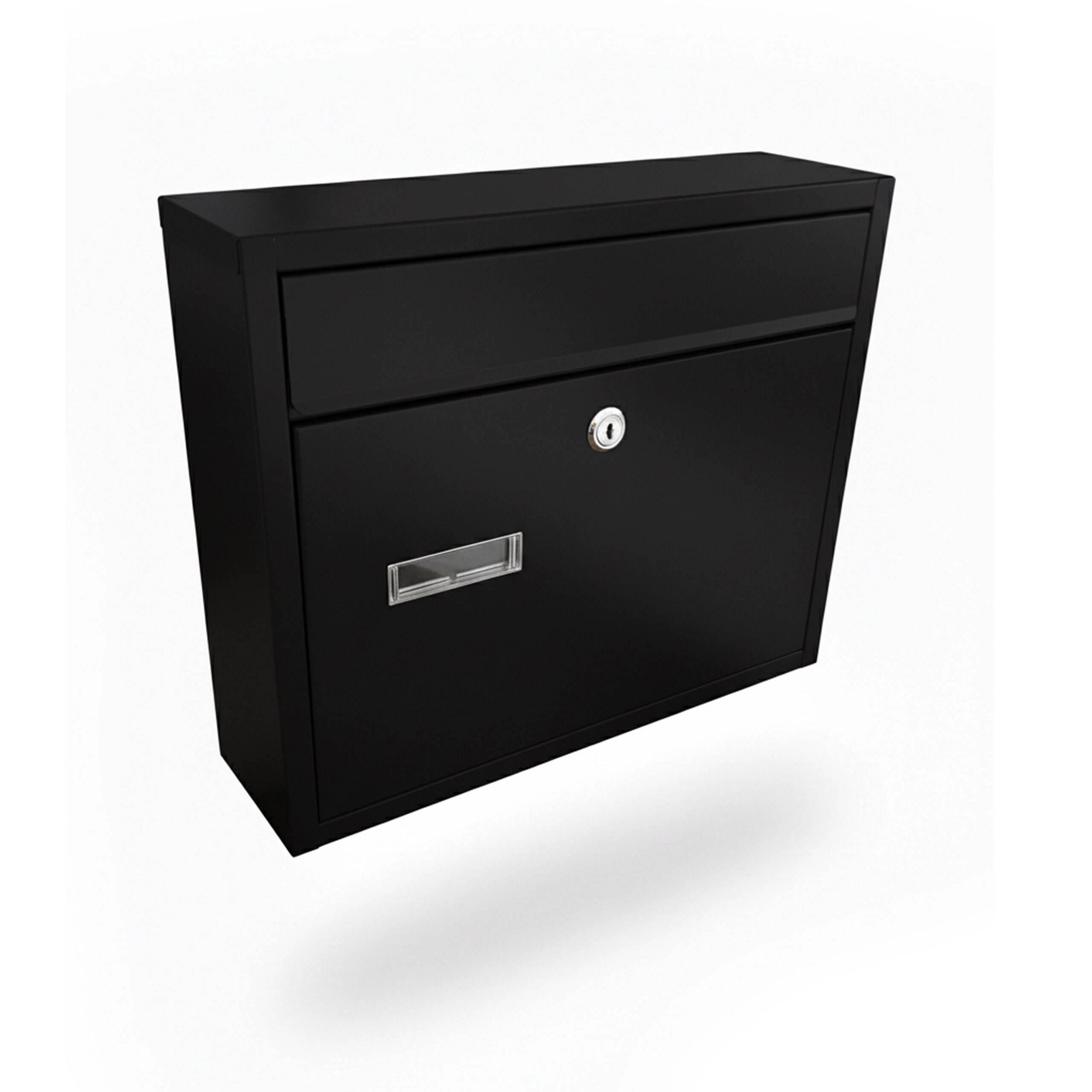 relaxdays Wandbriefkasten Briefkasten Querformat, schwarz