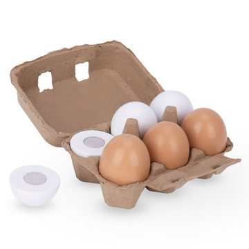 Mamabrum Kinder-Küchenset Holz-Eier mit Klettverschluss zum Schneiden
