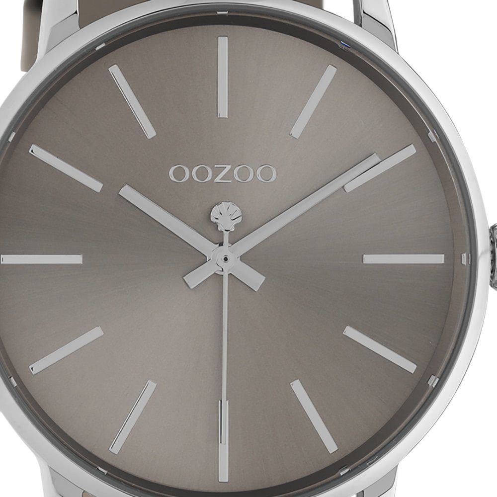 OOZOO Quarzuhr C10722, taupe farbendes Ziffernblatt