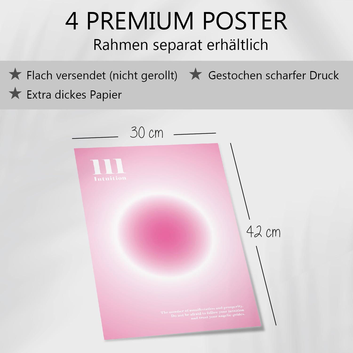 Agger Poster Aesthetic Bilder Aura Deko Poster 4er Set ohne Rahmen, Rosa Teenager, A3(30x42cm) (4 St), Pink Mädchen Decor Wandbilder Schlafzimmer Wohnzimmer Cle – Bild 4 von 5