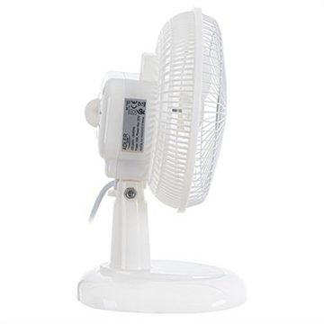 Adler Tischventilator AD 7301, Ventilator, weiß, 15 cm Durchmesser, Schreibtisch, Standventilator, Tischventilator, Klimaanlage, klein, leicht