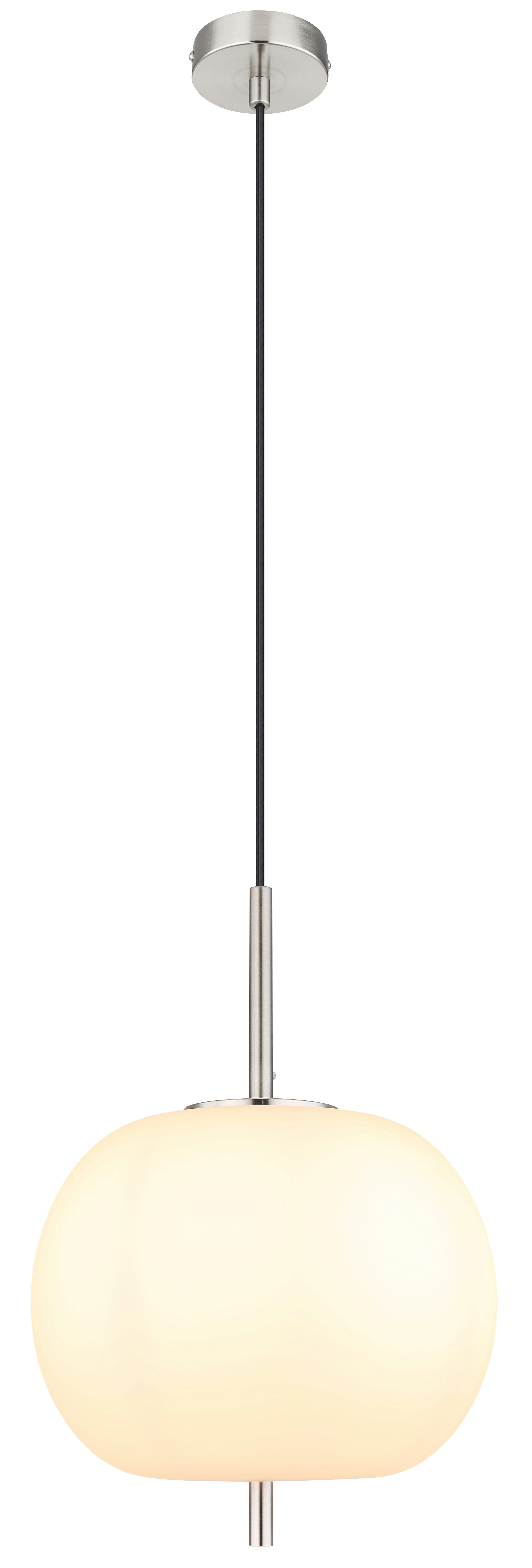 GLOBO LIGHTING Hängeleuchte BLACKY I, ohne Leuchtmittel, Hängelampe Glas opal DM 30cm Esszimmer Esstisch