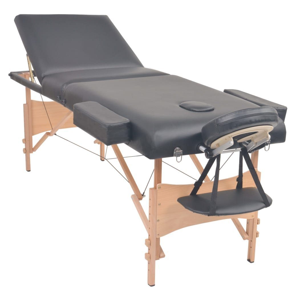 Massageliege Zonen 3 Schwarz Polsterung cm Tragbar vidaXL Massageliege 10