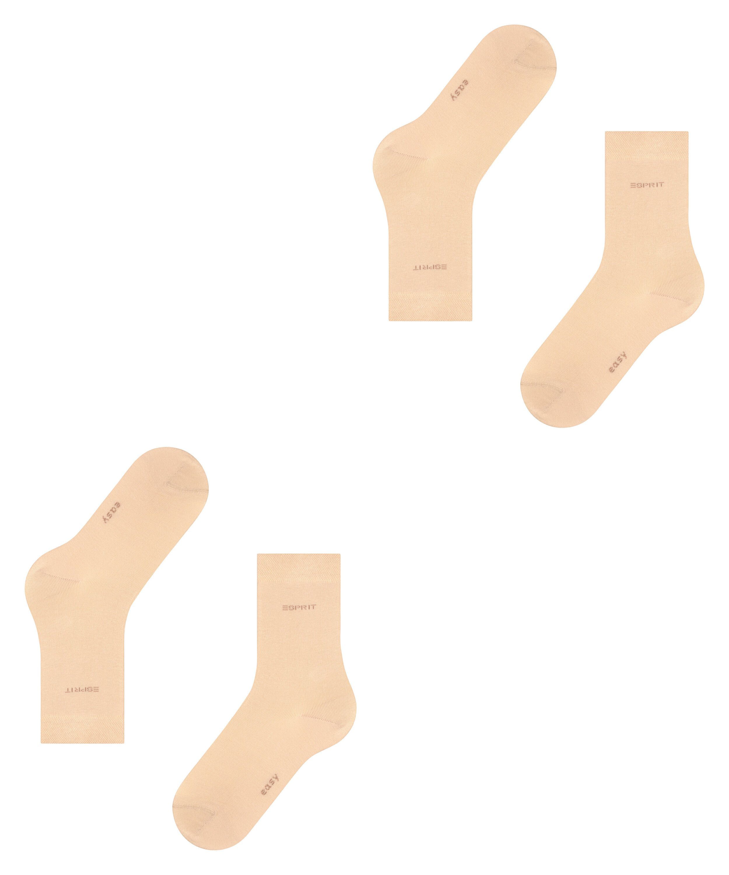 (4011) Esprit Easy Socken 2-Pack Basic (2-Paar) cream