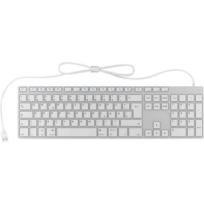 KEYSONIC KSK-80022MacU Mac-Tastatur Aluminium Tastatur (Rutschfest)
