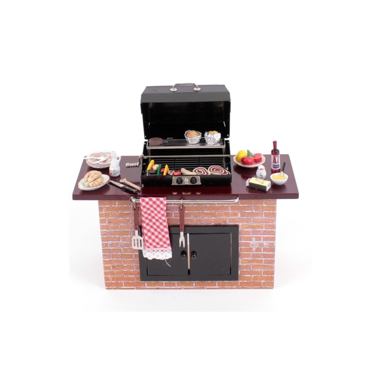 Reutter Porzellan Dekofigur 001.712/2 - Barbecuegrill, dekoriert, Miniatur