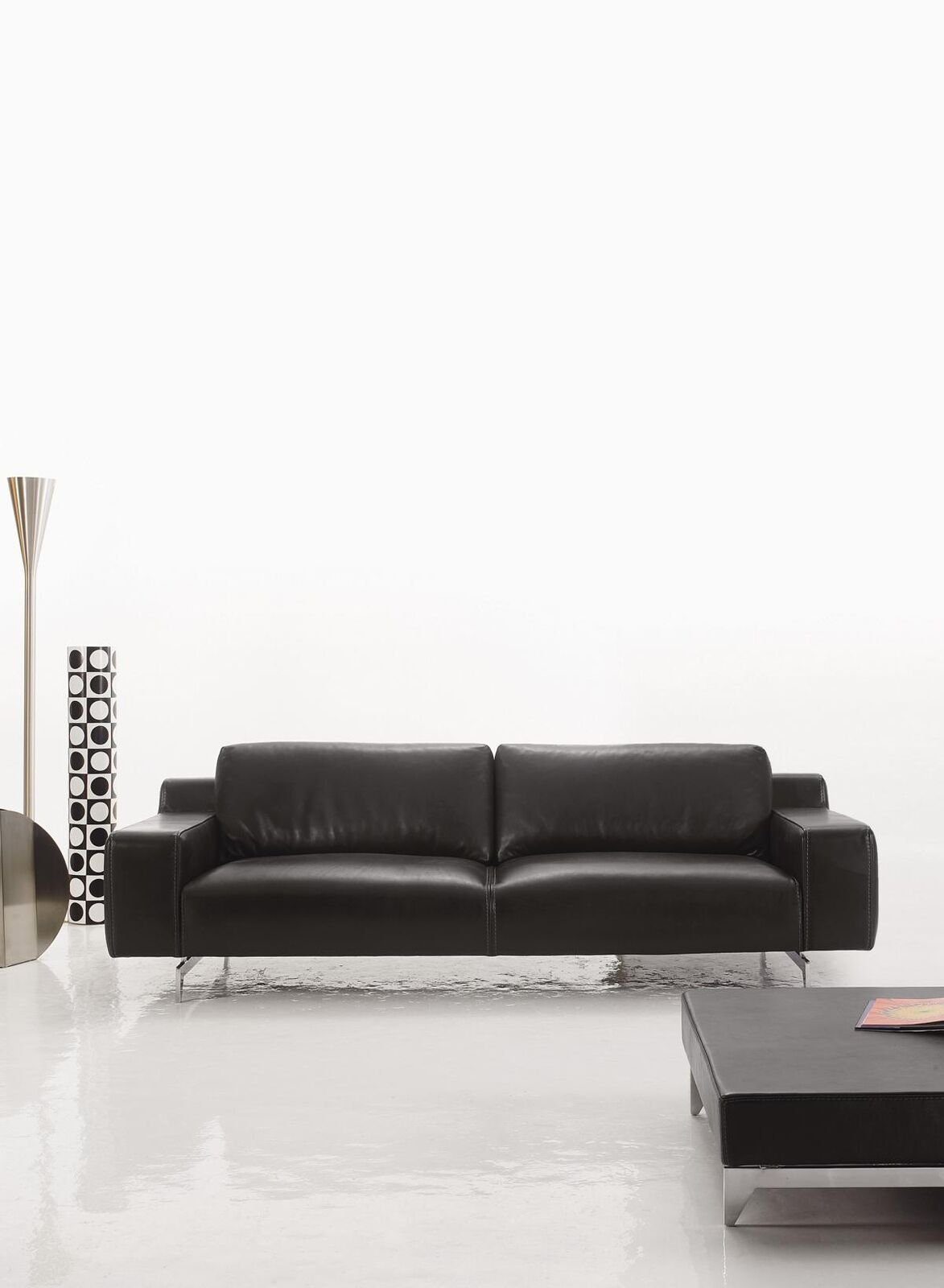 Sitz 3 Couch Design Luxus JVmoebel Dreisitz Sofa Stil Sitzer Möbel Sofas Schwarz Sofa Leder