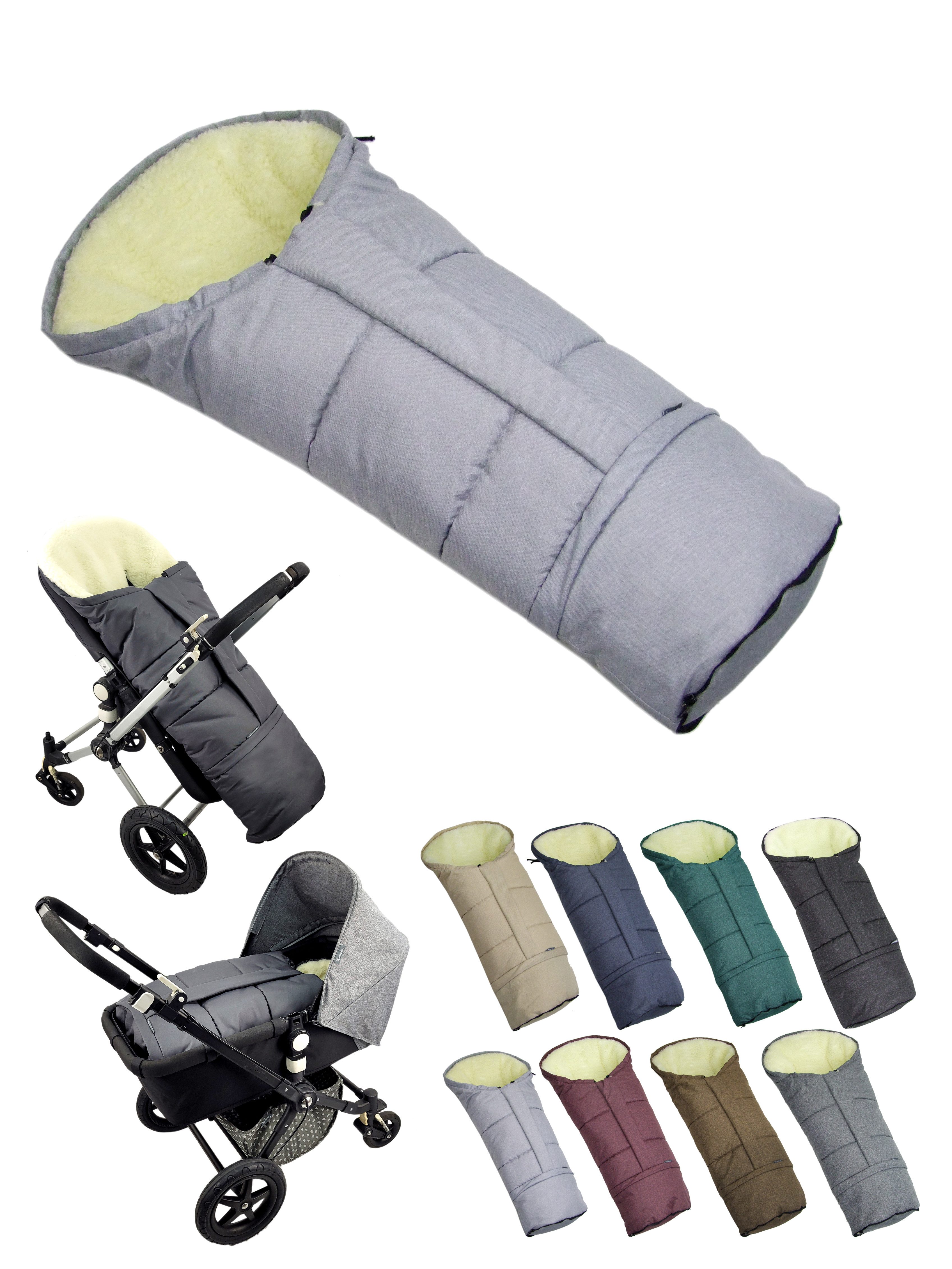 Fußsack Winterfußsack Fußsack für Kinderwagen Buggy mumienform Wolle MELIERT