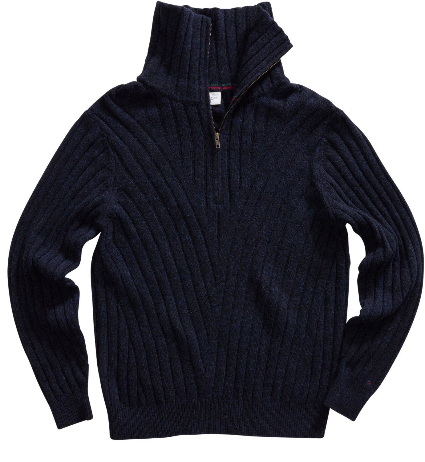 Jan-Erik 1/4 Reißverschluss melange mit Wollpullover REDGREEN dark-navy Kragen