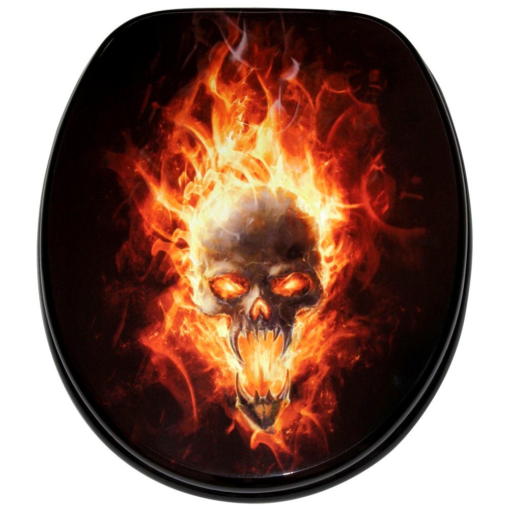 Sanilo WC-Sitz Totenkopf in Flammen, universell, günstig online kaufen