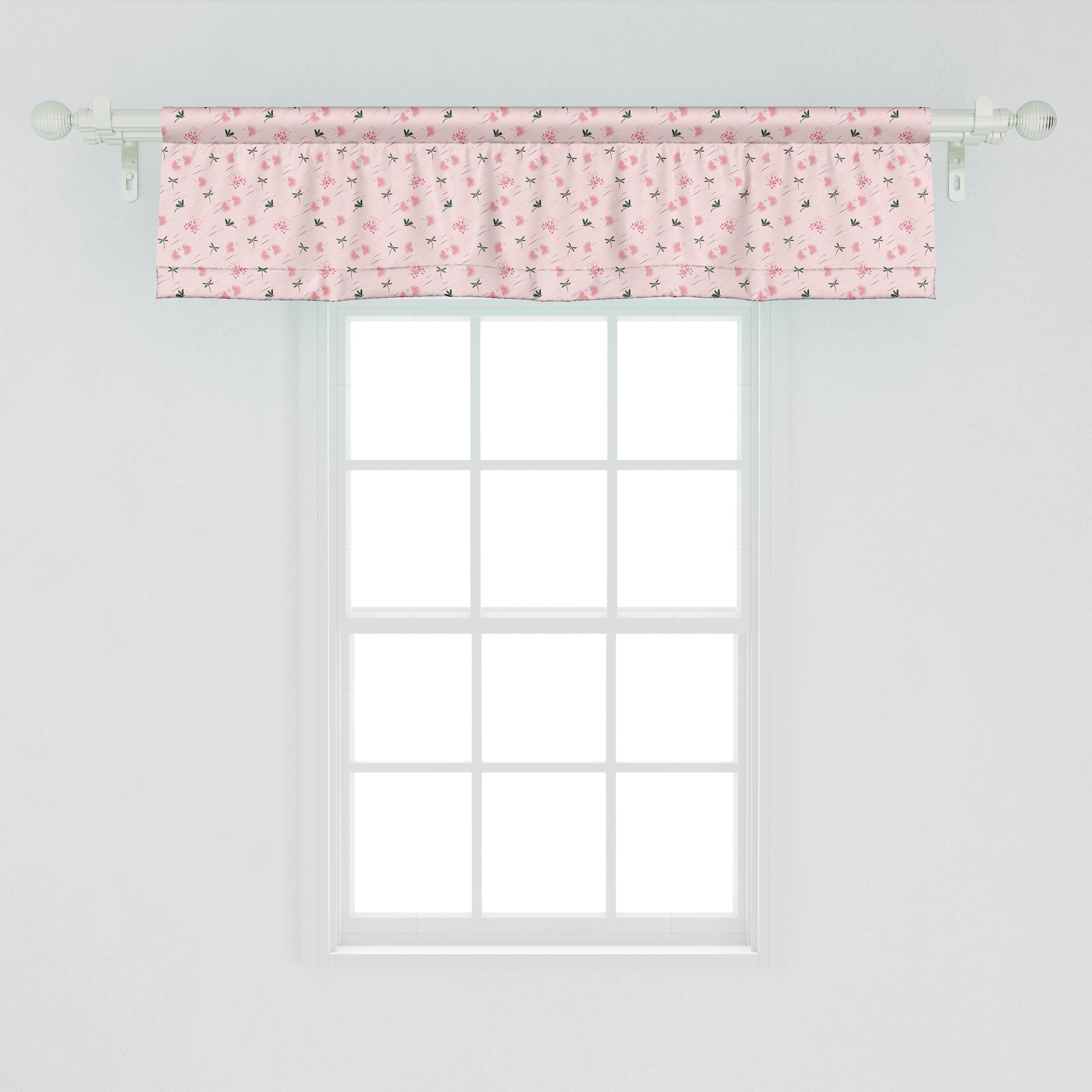 Schlafzimmer Vorhang Scheibengardine Dekor Pastell Frühlings-Muster Abakuhaus, für mit Stangentasche, Küche Libelle Microfaser, Volant