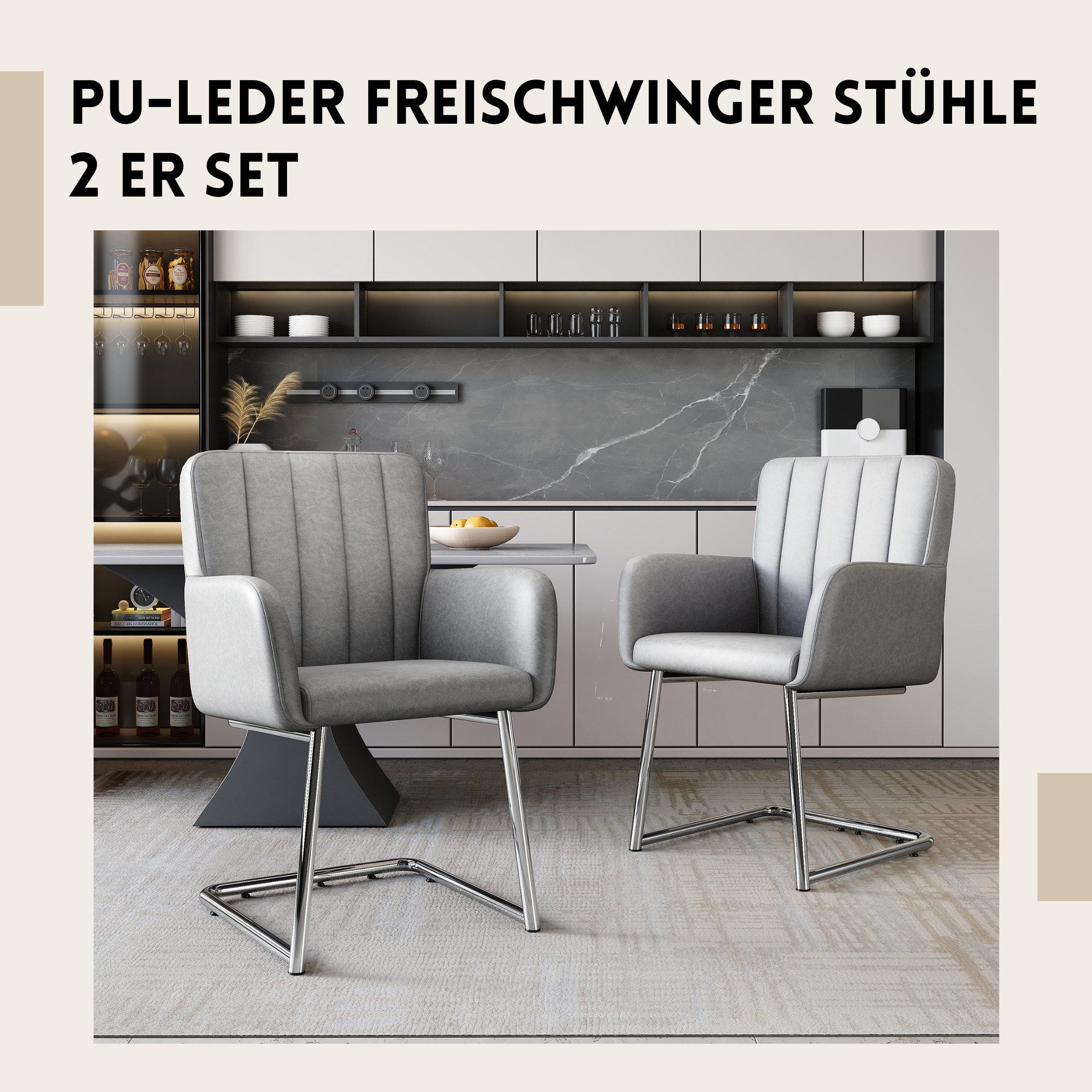 SeedWave Freischwinger Freischwinger Stühle mit Armlehnen, günstig online kaufen