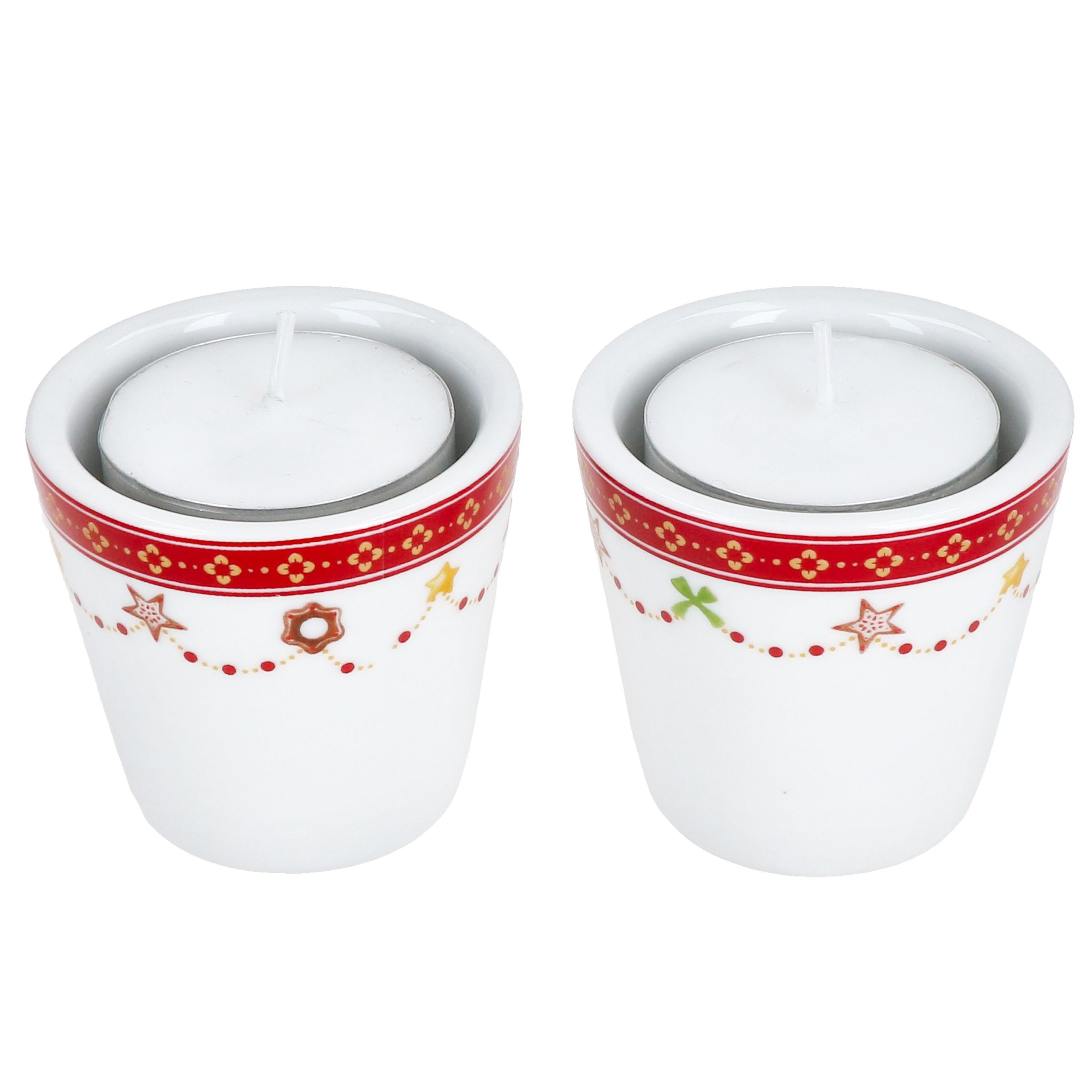 MamboCat Teelichthalter 2x Teelichthalter Weihnachtstraum H 5,1cm Stabkerze günstig online kaufen